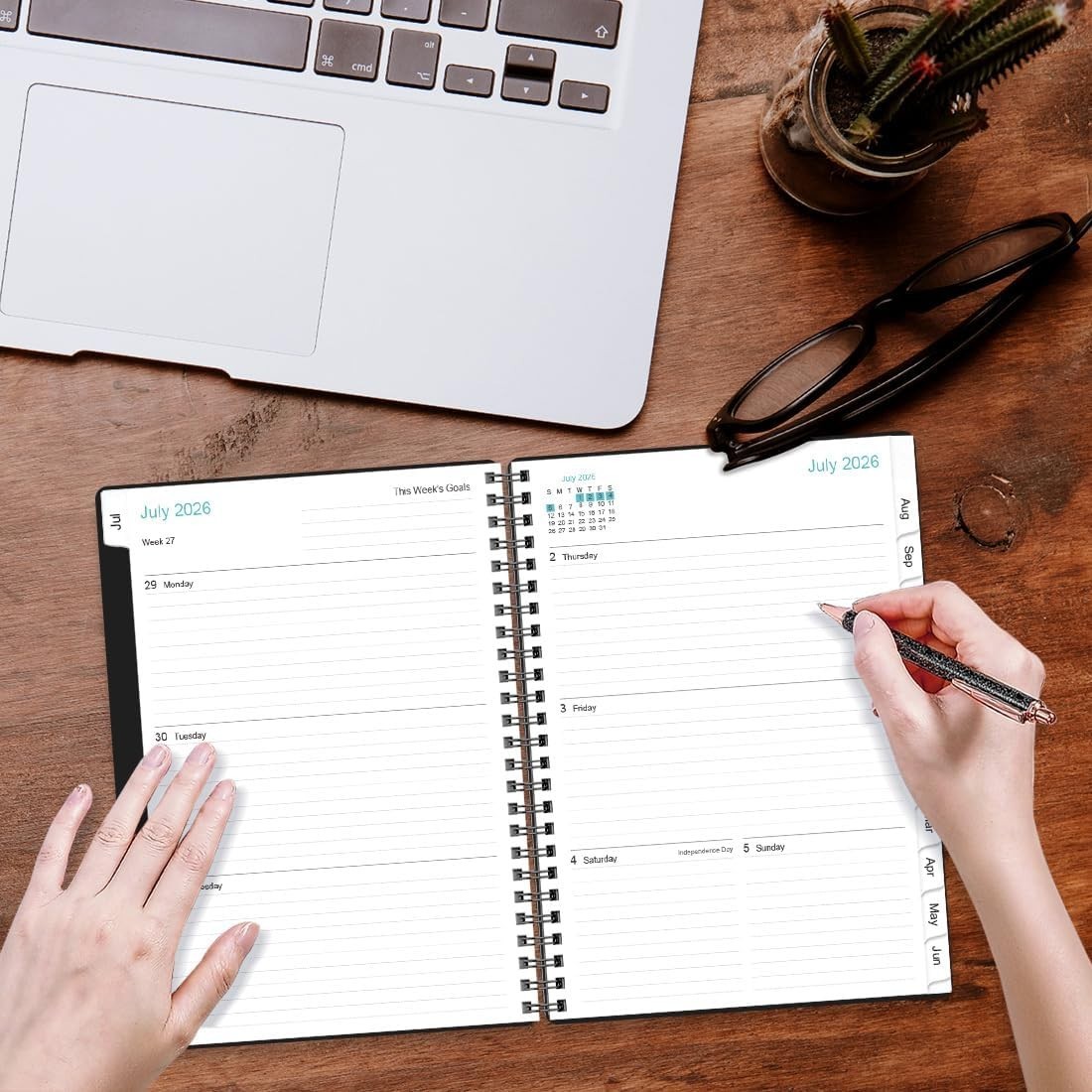Productive 2026-2027 Planner with Holiday Reminders & Contact Lists, 6.4″x8.5″