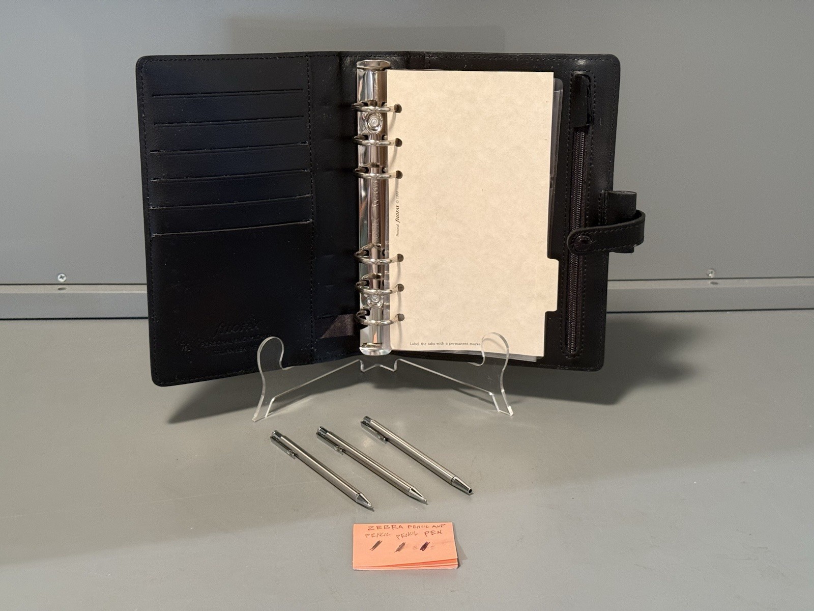 Genuine Filofax 1999 BLK Italian Leather Personal Buckingham Personal Organizer