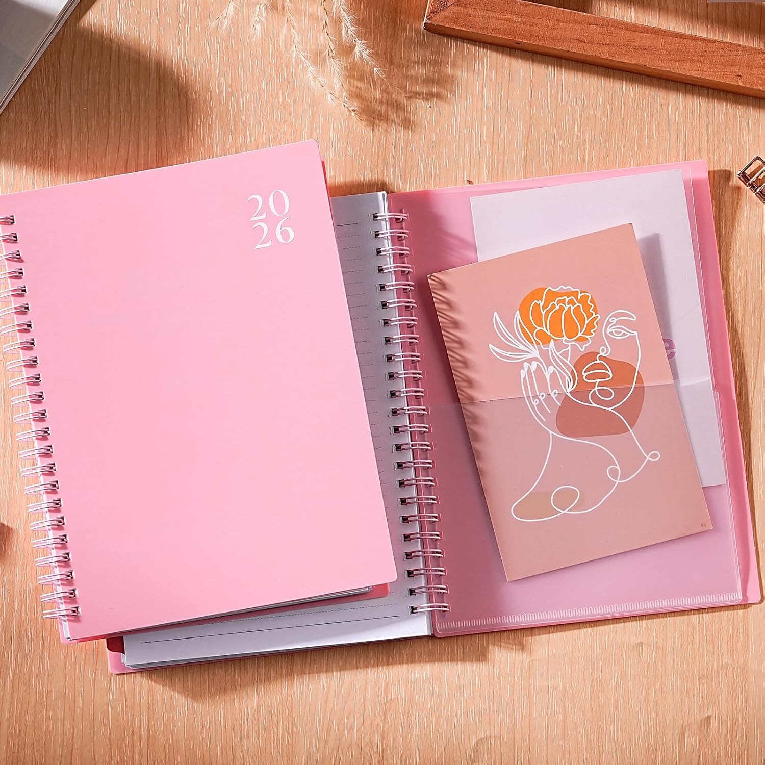 2026 Planner Weekly Monthly Calendar with Tabs Inner Pocket 8.5″x6.4″ Organizer