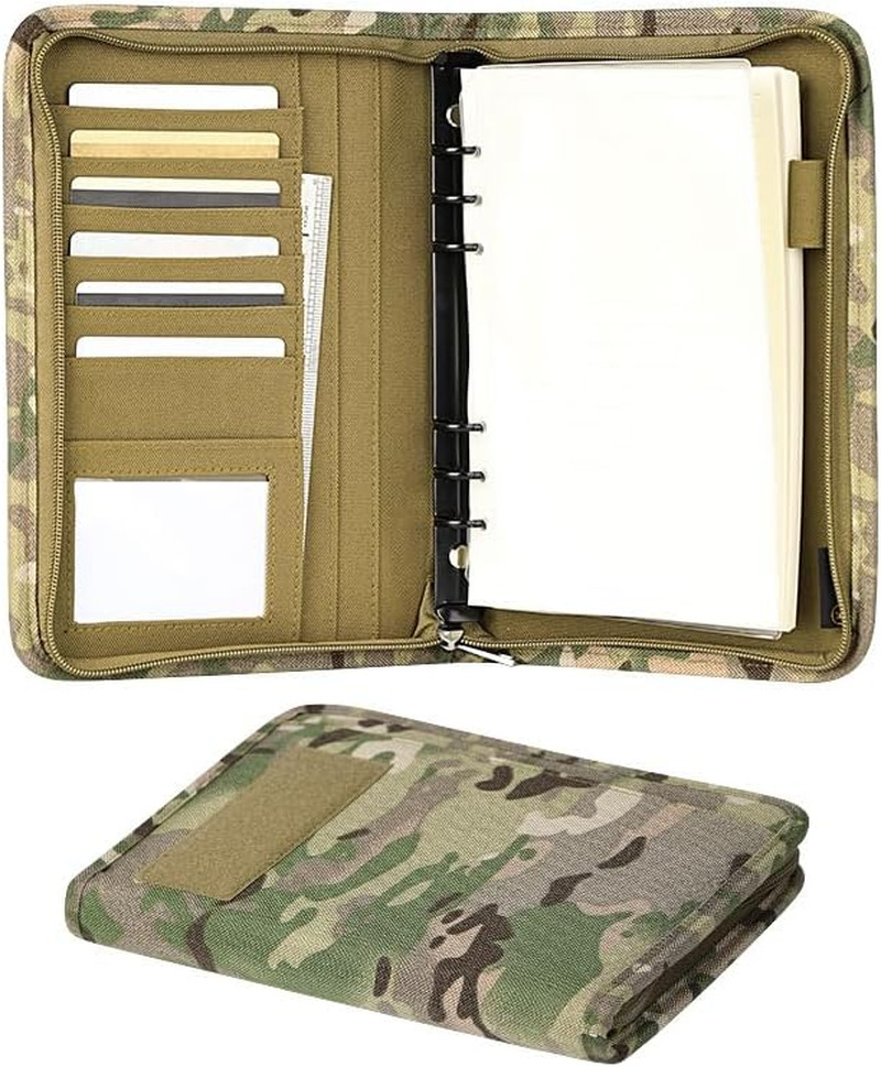 A5 Military Notebook 80 Sheets 160 Pages of Leaf Paper Tactical Notebook with Zi