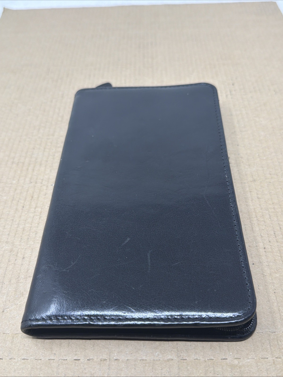 Vintage Wallet Organizer Leather Black Made In USA