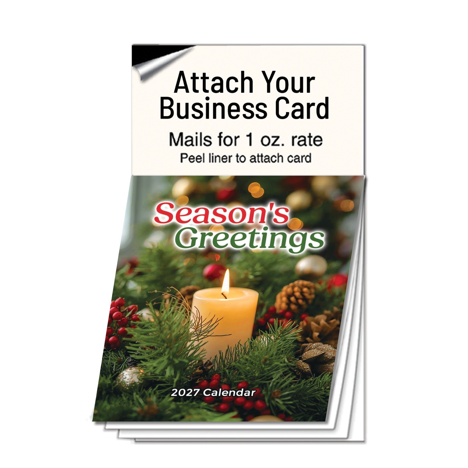 2027 Realtor Magnetic Calendar Business Card Peel Stick Seasons Greetings RC601