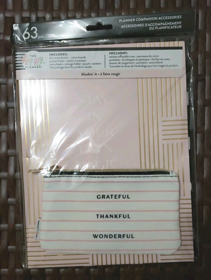 The Happy Planner Blushin’ It Classic Planner Companion Accessories 63 Pieces