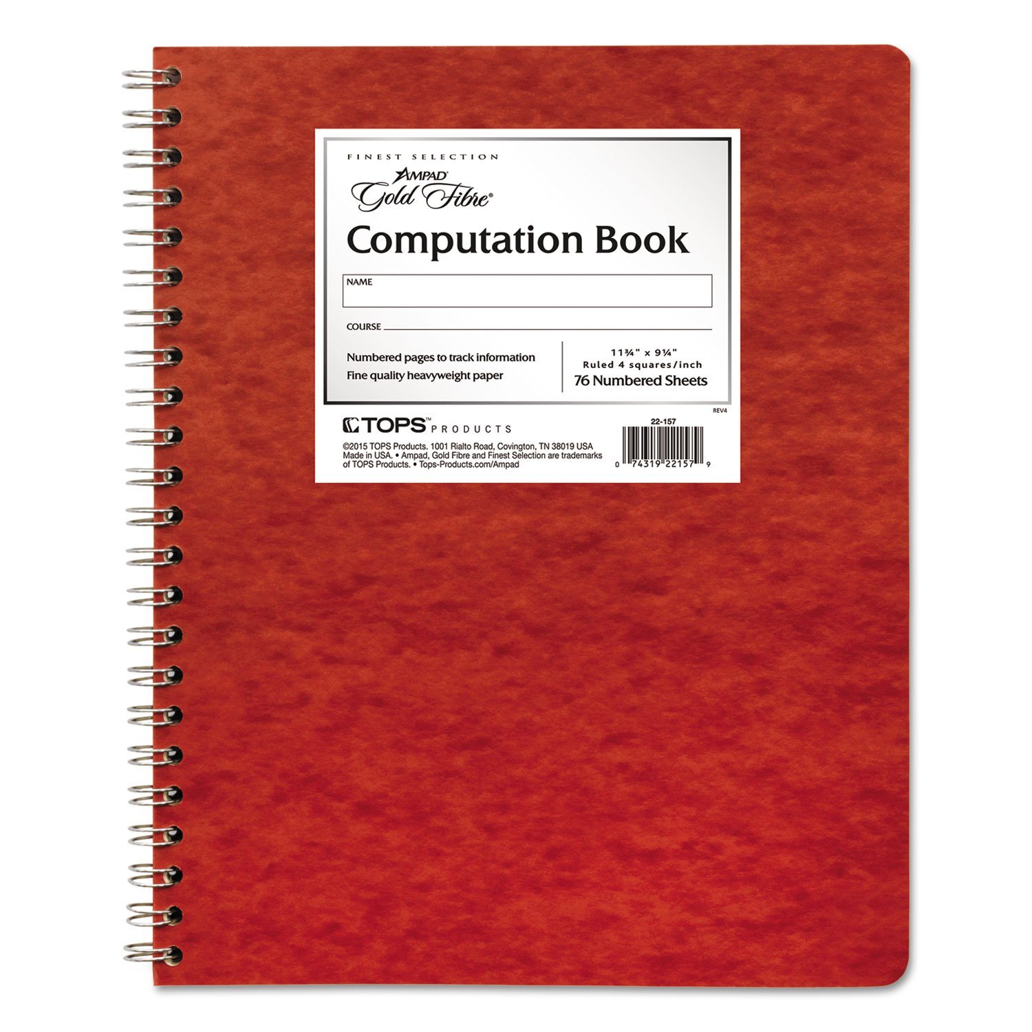 Quad Ruled Blank Book 11.34 x 9.14 Heavyweight 20lb Paper Twin Wire Binding