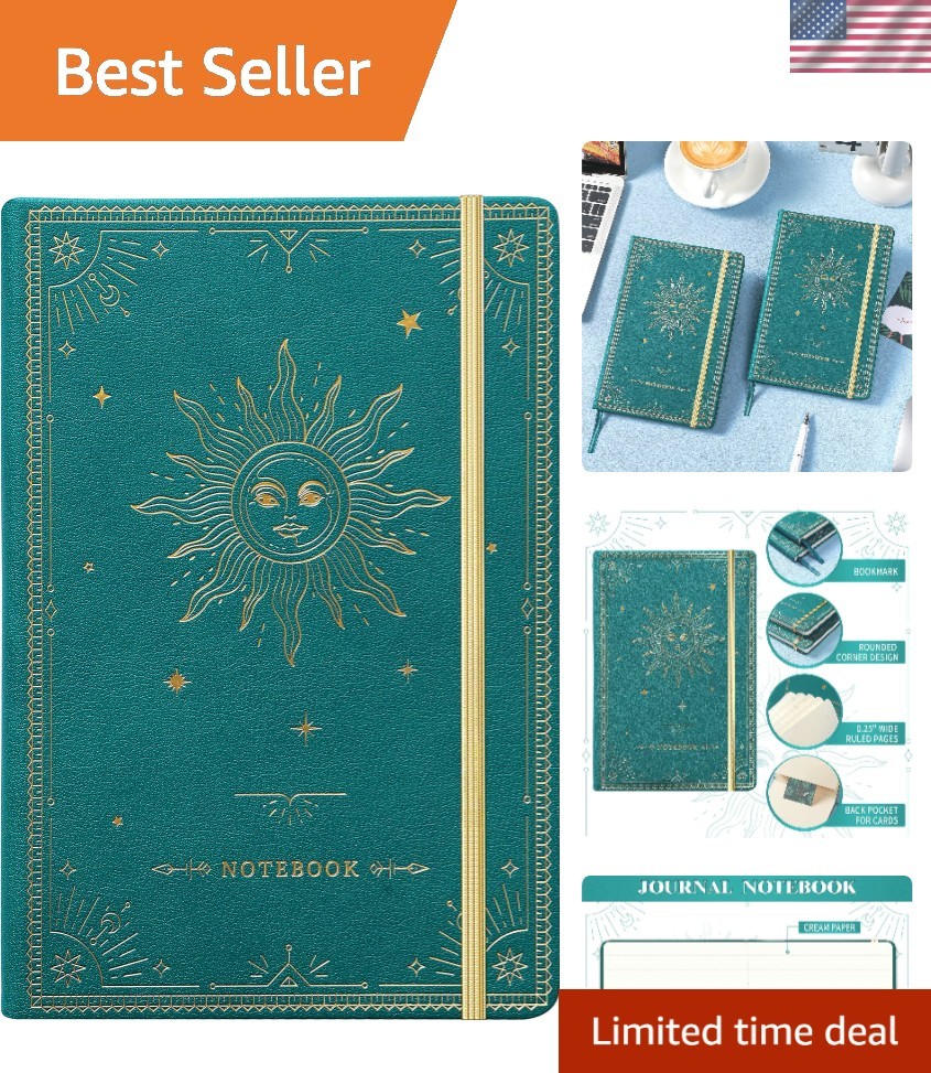 Classic Faux Leather Journal with Pocket – 144 Lined Pages for Creative Minds
