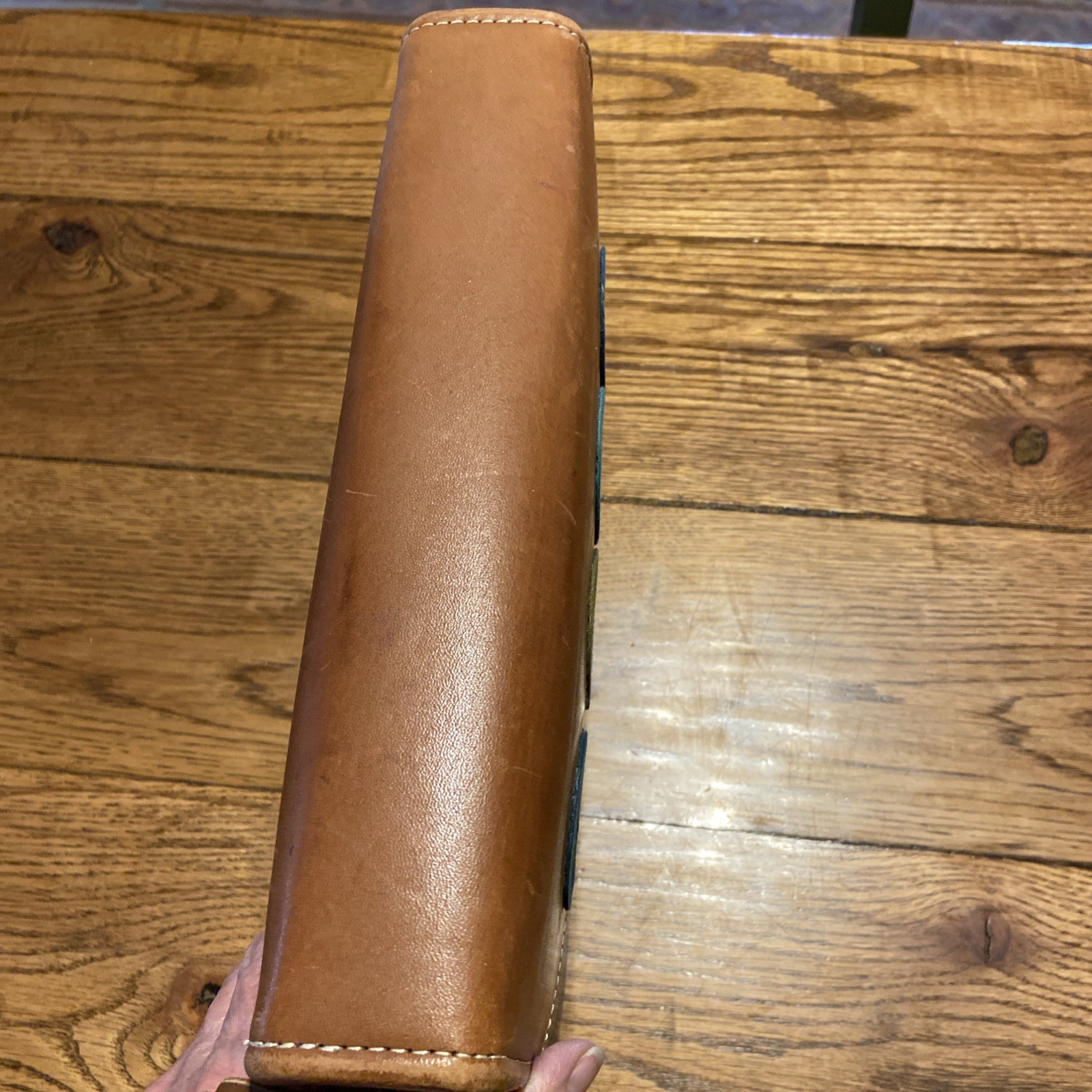 VTG Brown Leather Planner Binder 7-Ring -1.5″ DeVinci Hand Crafted