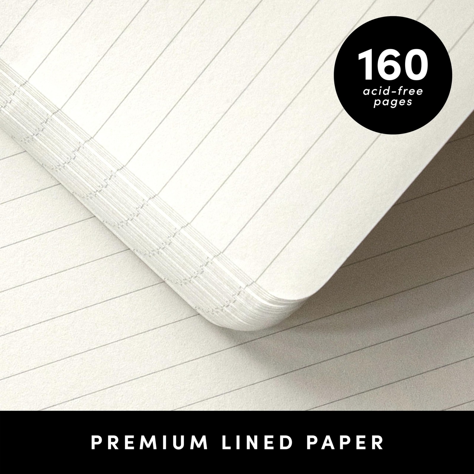 PAPERAGE Lined Pocket Journal Notebook, 2 Pack, (Black), 160 2 Black