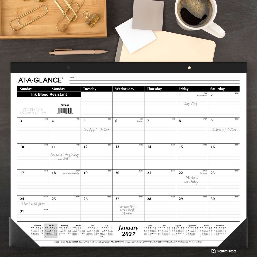 2026 At-A-Glance SK24-00 Desk Pad Calendar, 21-3/4 x 17″
