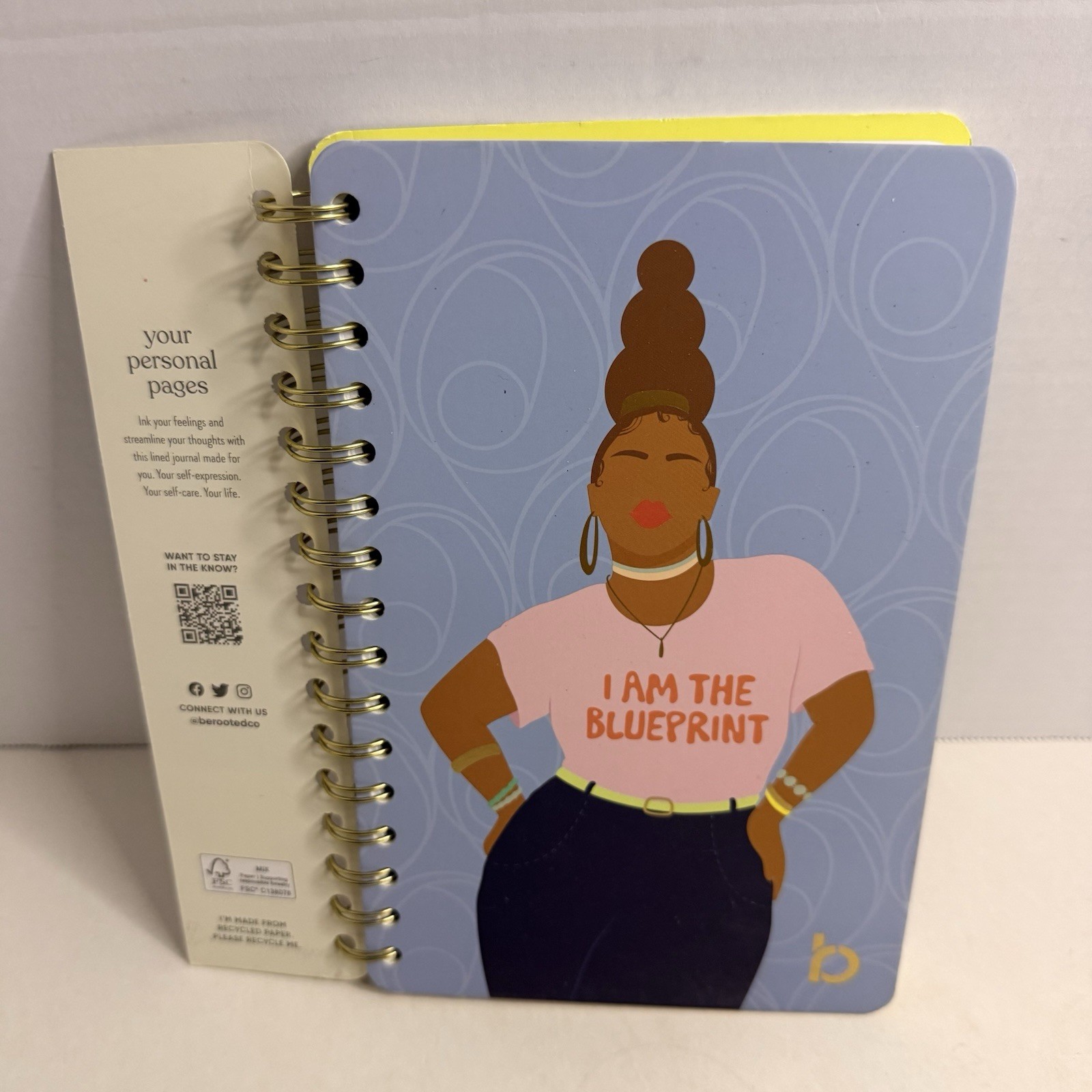 Be Rooted “I Am The Blueprint” Spiral Journal 5.5×8.5 New 240 Pages