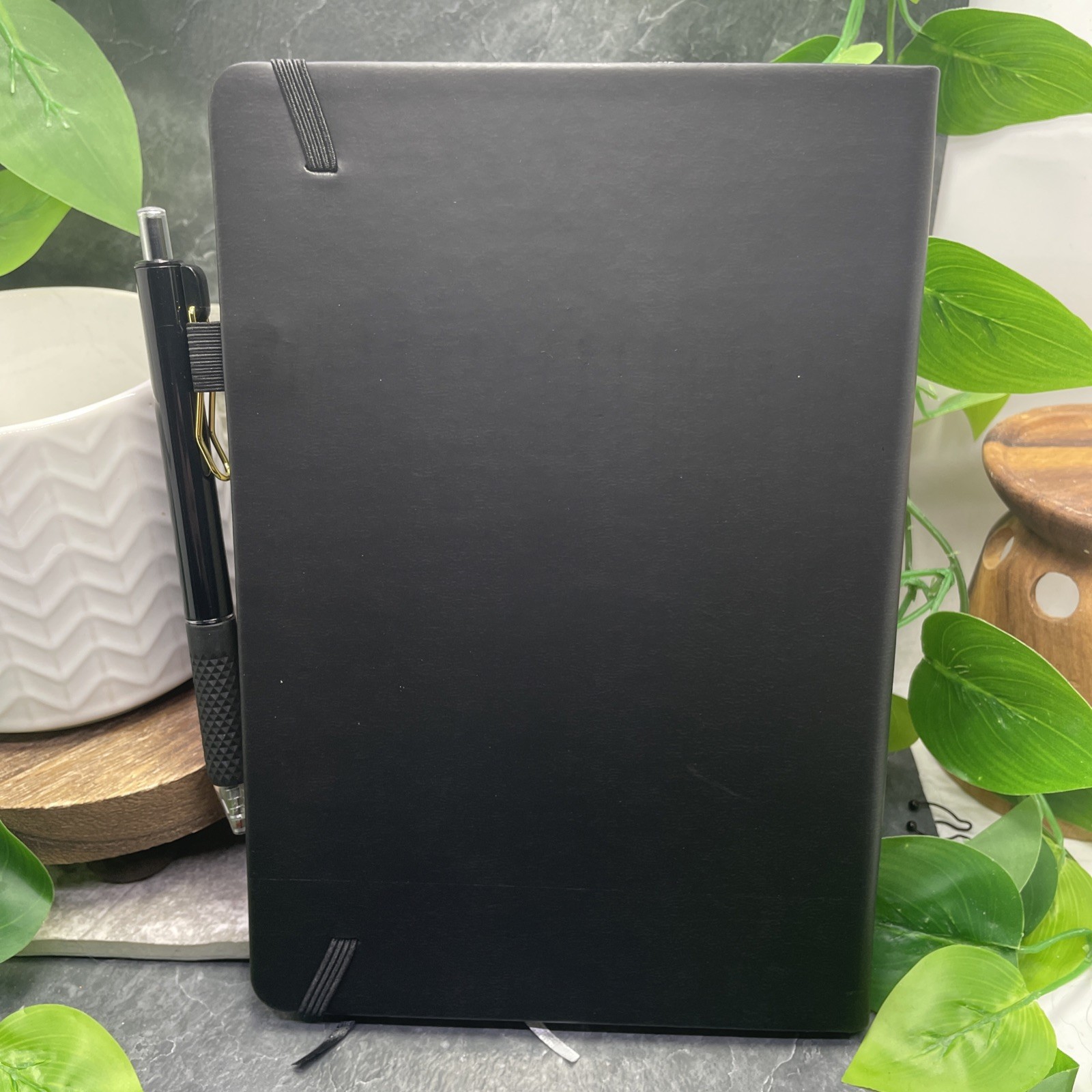 2 PC Leather Notebook Journal & Pen Set Lined 128 Pages 5×8″ New Free Ship Black