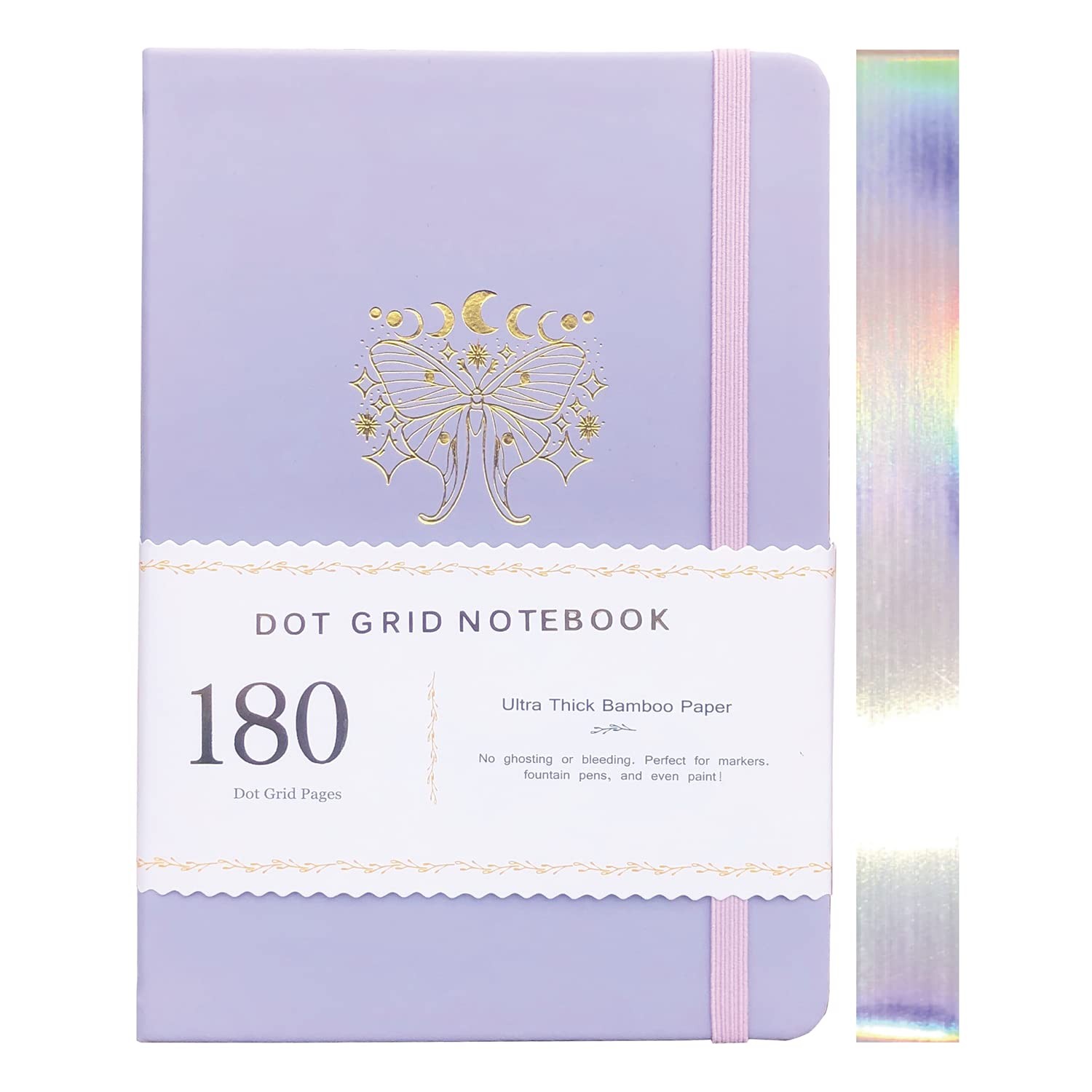 BUKE Dotted Notebook Journal 180GSM Bamboo Thick White Paper 160 a5, white