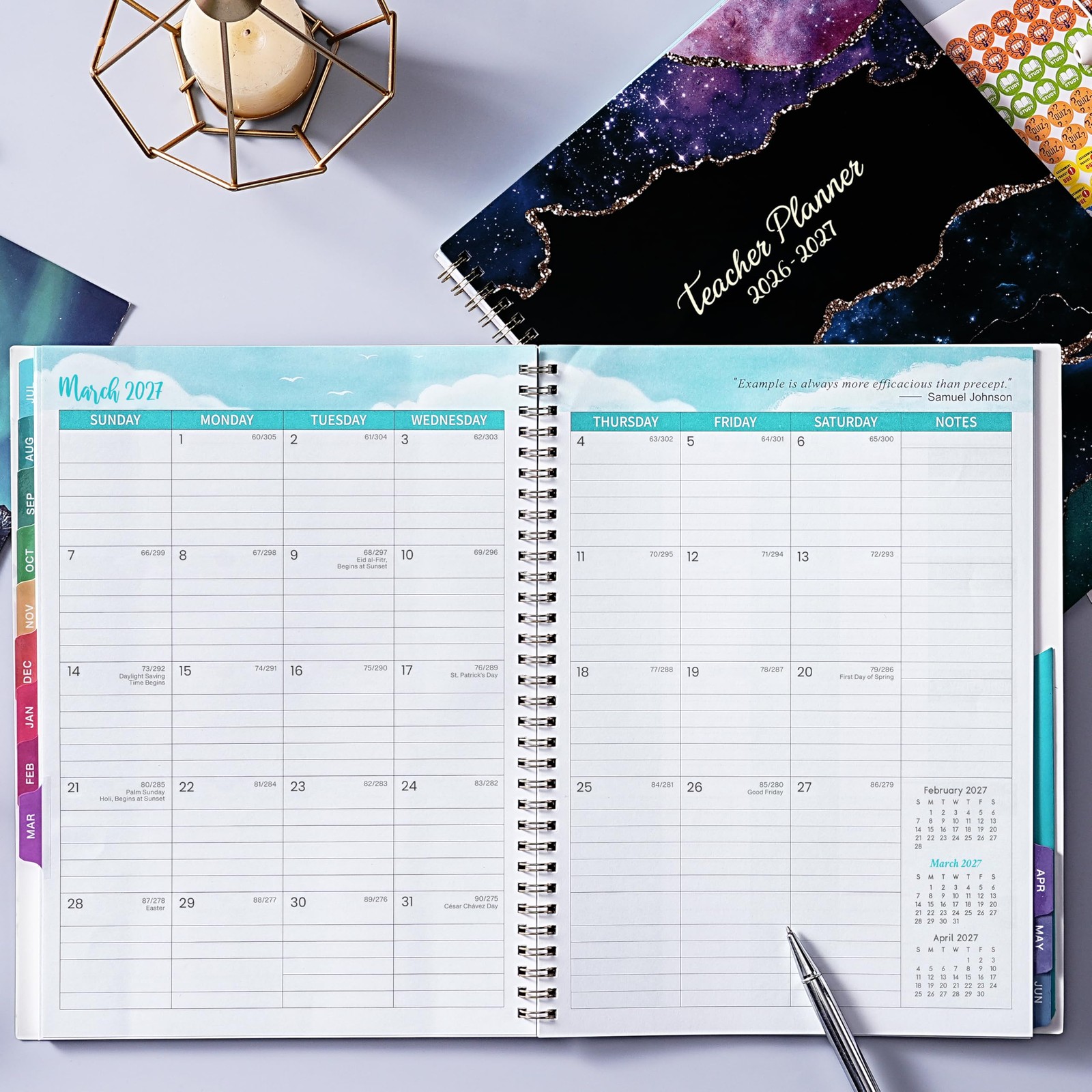 Teacher Planner 2026-2027, Lesson Plan Book 8.5″ x 11″ inches, purple