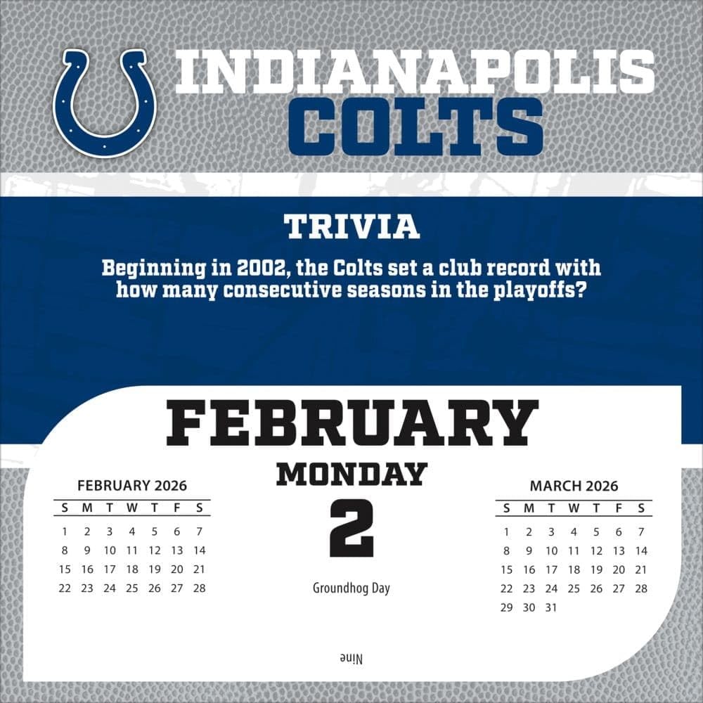 TURNER SPORTS Indianapolis Colts 2026 Box Calendar (26998053041) Small, 2026