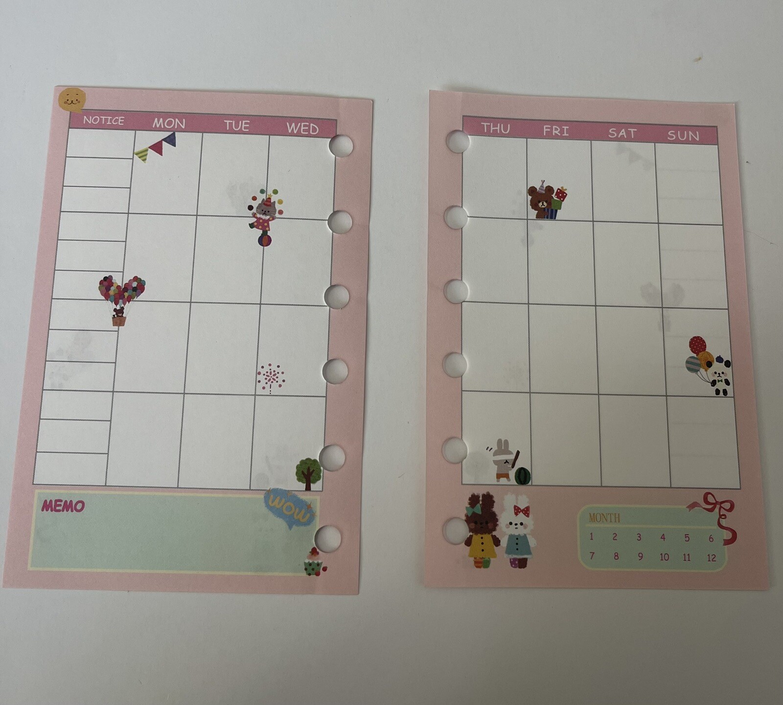 Agenda-PM-Inserts-Monthly-Weekly-Refills Fits For PM Size Agenda #010