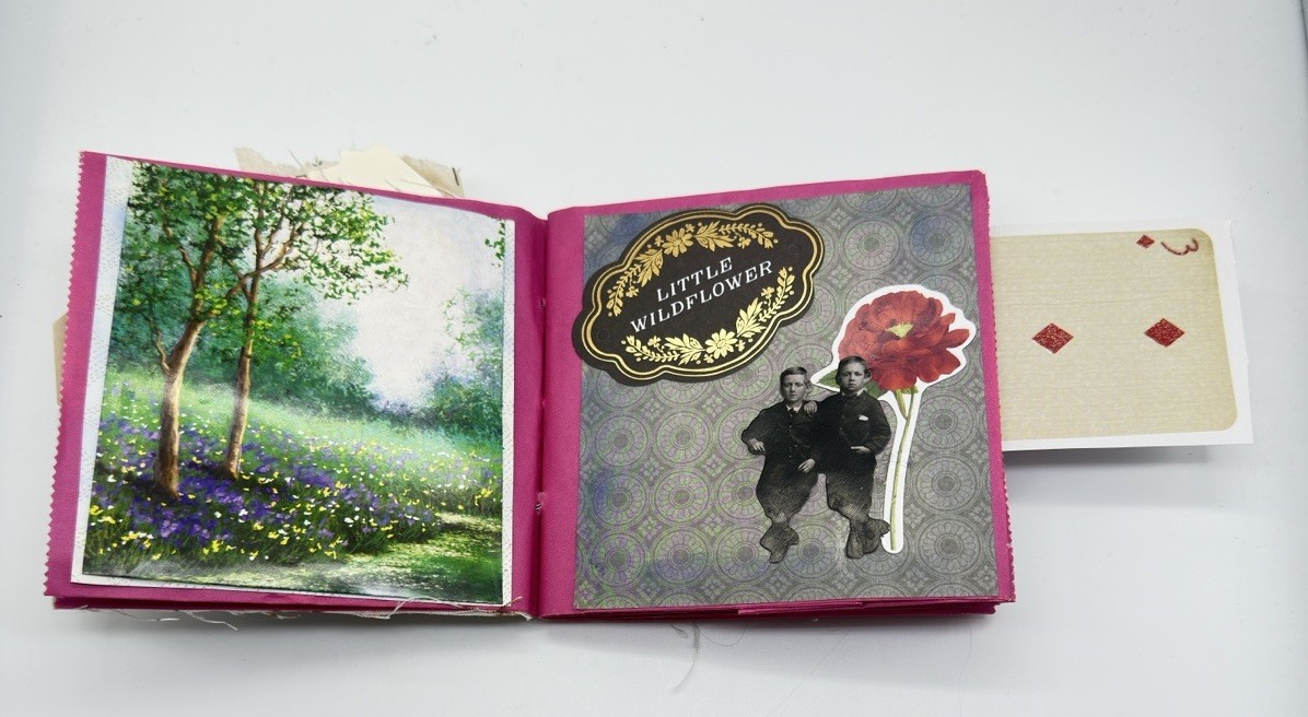 Junk Journal Celebrate Themed Medium Is PurplePaper Bags And Coffee Dyed Paper