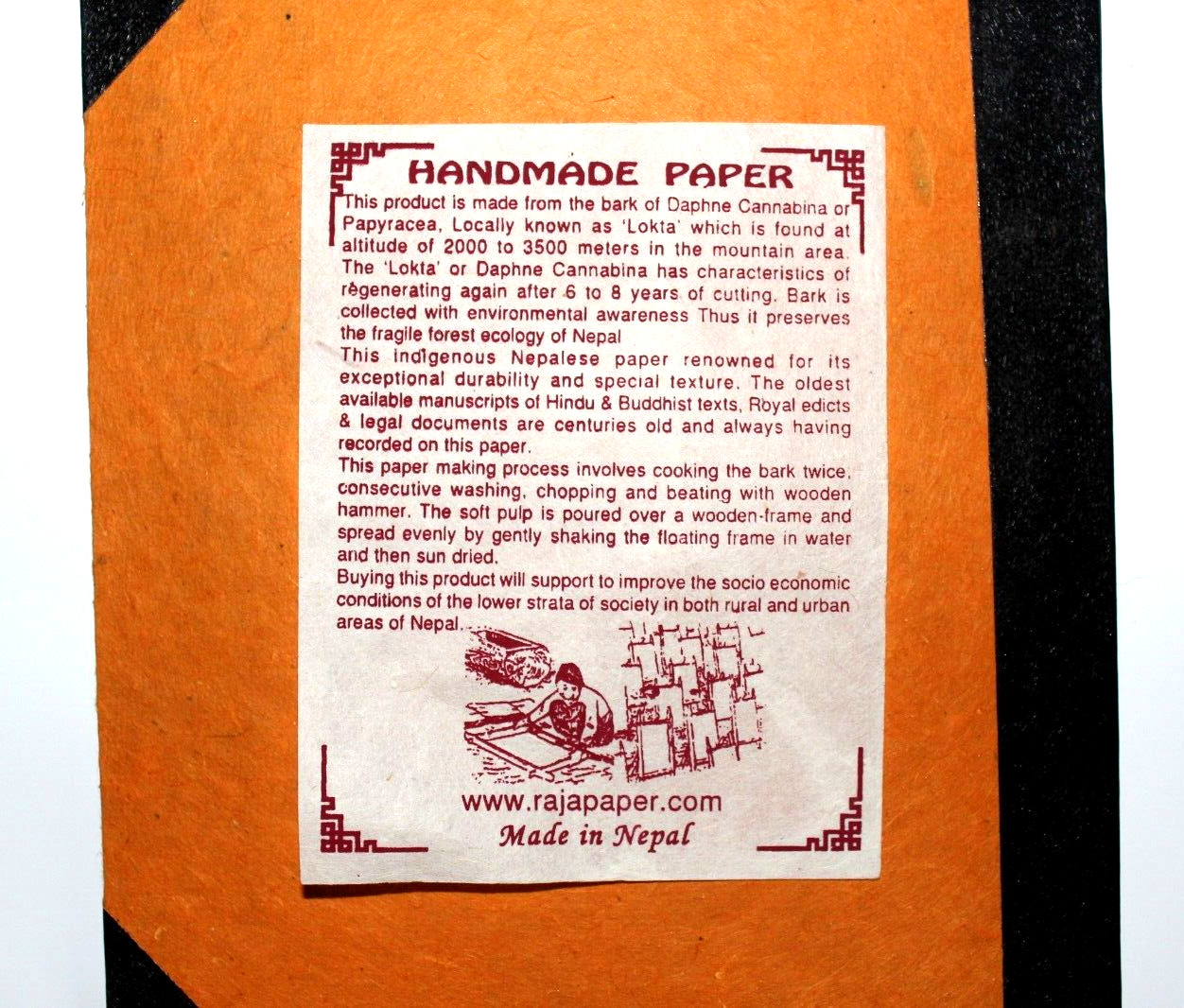 8 ” x 6 ” Nepali lokta paper note book