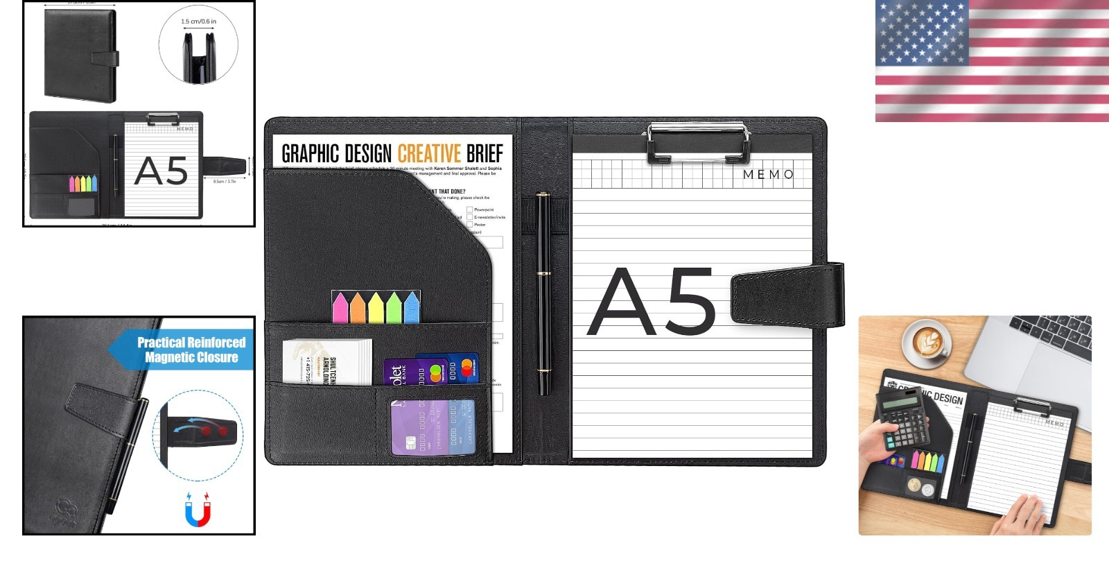 Professional A5 Document Organizer with Sticky Tabs & Pen – Ideal for Interviews