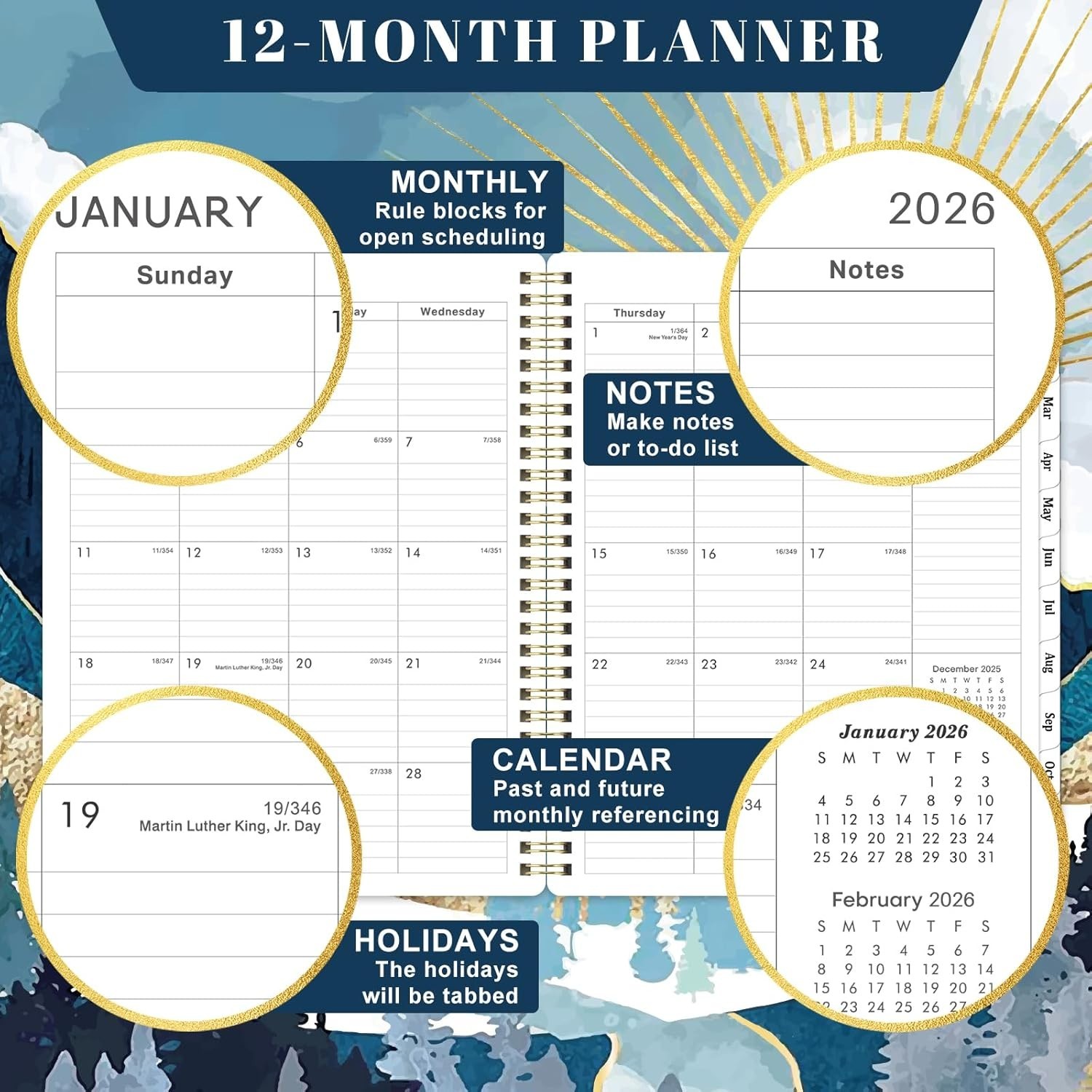 2025 Planner – 2025 Weekly Planner Spiral Bound, Weekly & Monthly Planner with