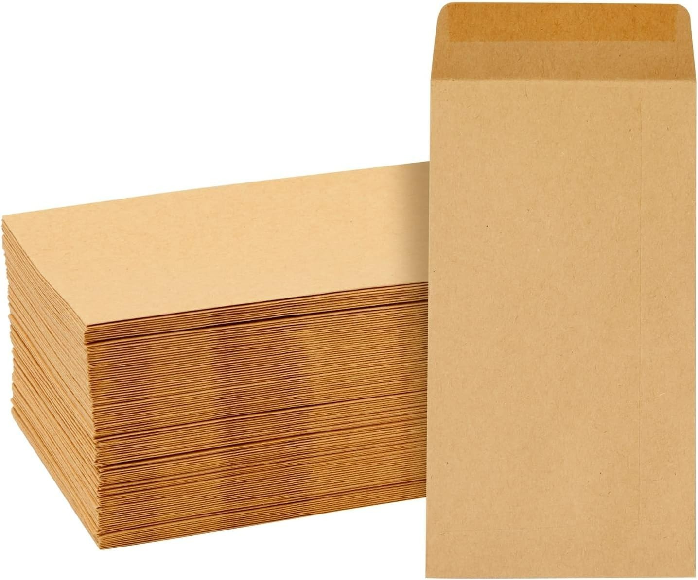 Versatile 100 Count Cash Envelopes – 3.5×6.5 Inch Brown – Self-Adhesive Security