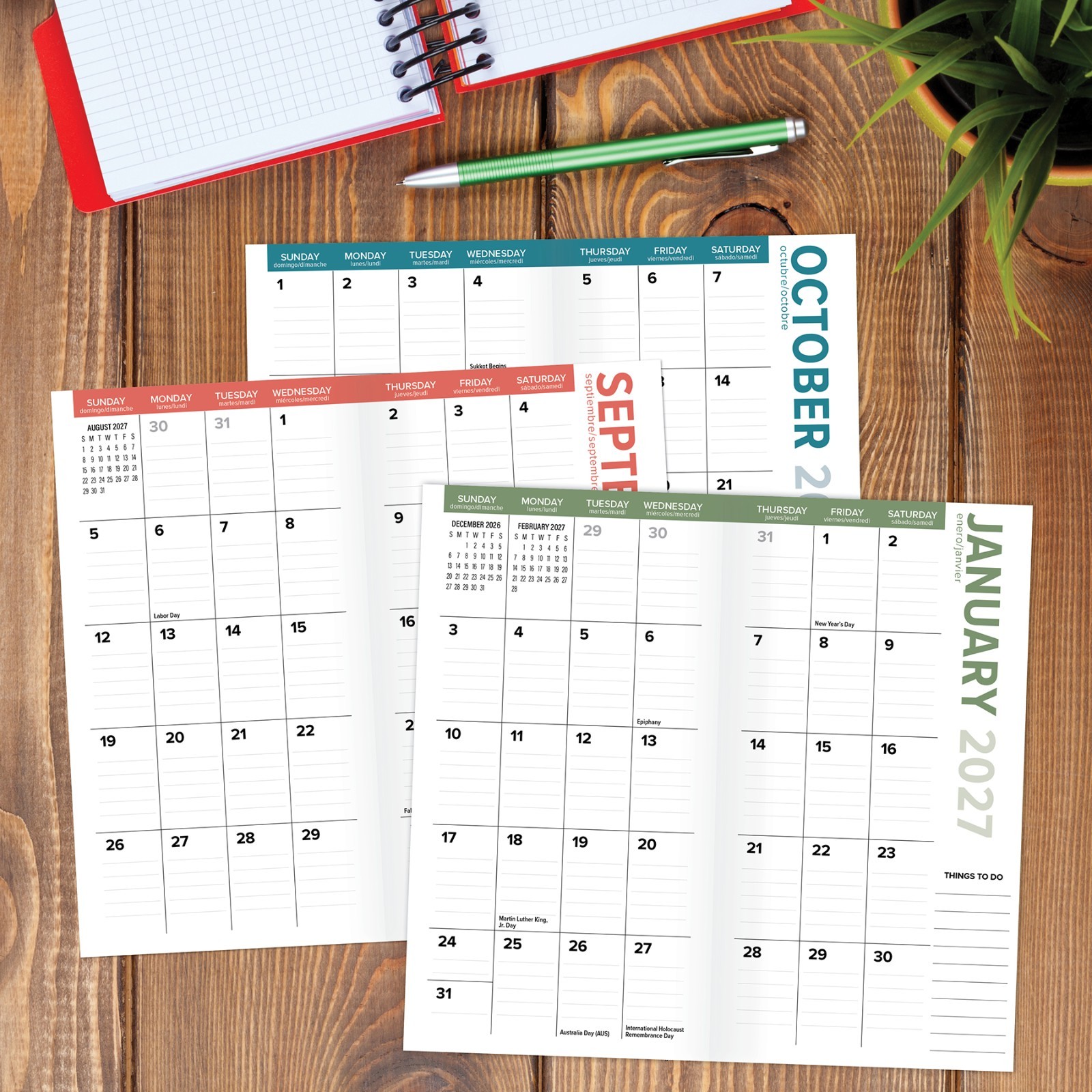 Kitty Vibes 2-Year 2027-28 3.5″ x 6.5″ Monthly Pocket Planner