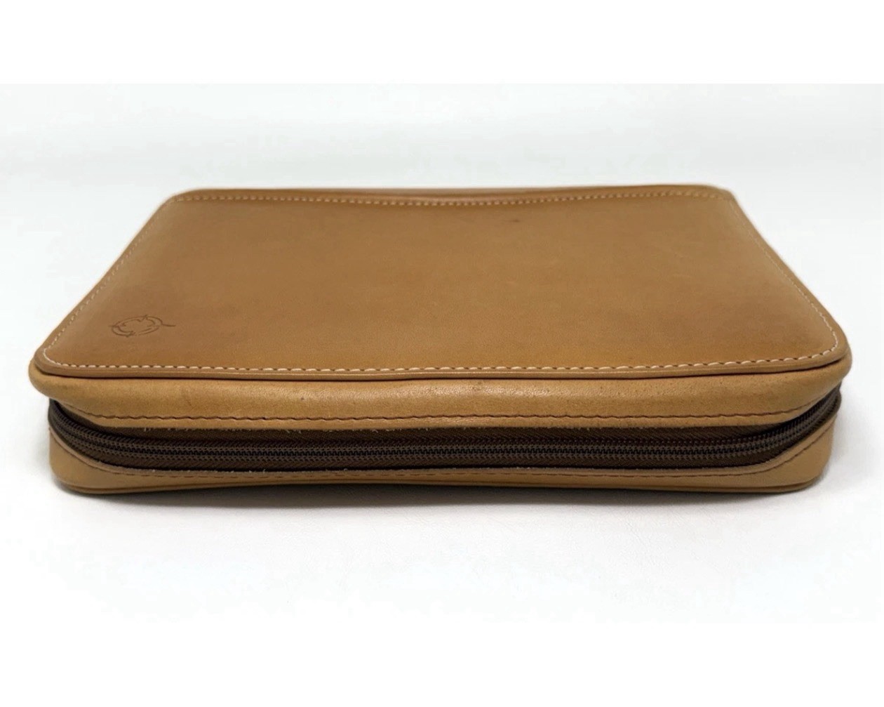 NEW VTG 1996 Franklin Covey SpaceMaker Tan Tobacco Leather Zip Planner 10×7 MINT