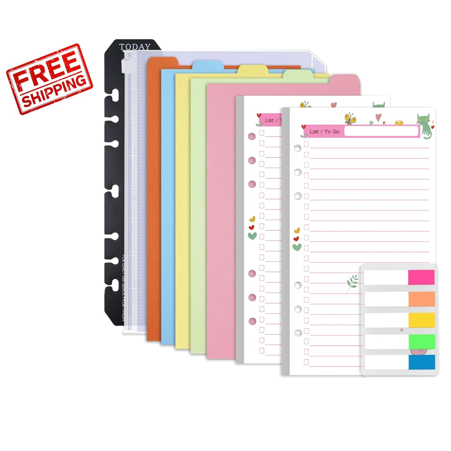 Colorful A6 Planner Inserts – 90 Double-Sided Pages for Ultimate Productivity