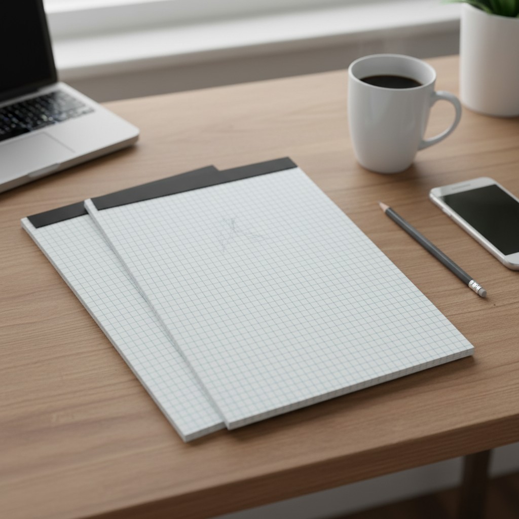 Graph Paper Pads, 8.5” x 11” Grid Notebook, 4×4 Quad Ruled, Perforated Top, 2…