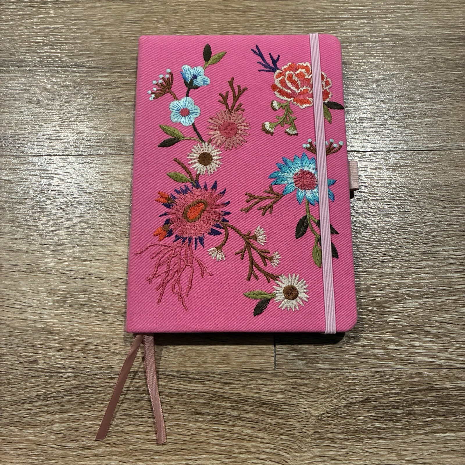 Johnny Was Journal Embroidered Floral Flowers Pink