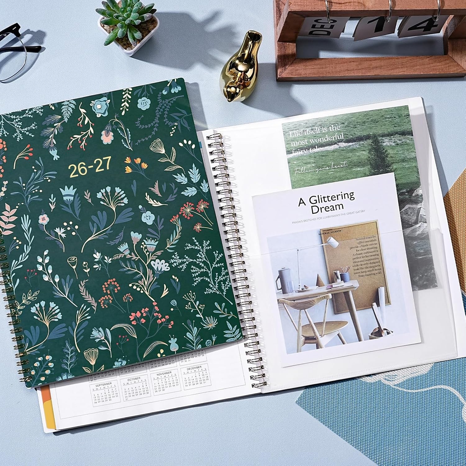 Luxurious 2026-2027 Monthly Organizer – 9×11 with Flexible Cover and Pocket