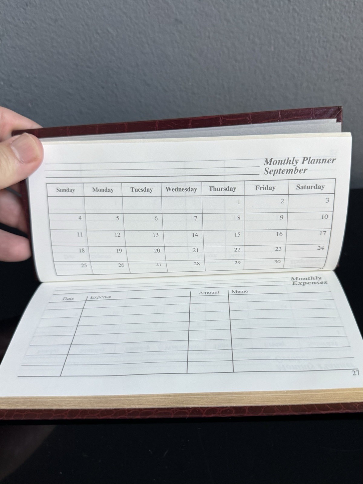 NEW VTG 1994 Personal Planner Calendar Gold Edges Heartland Promotions Unused