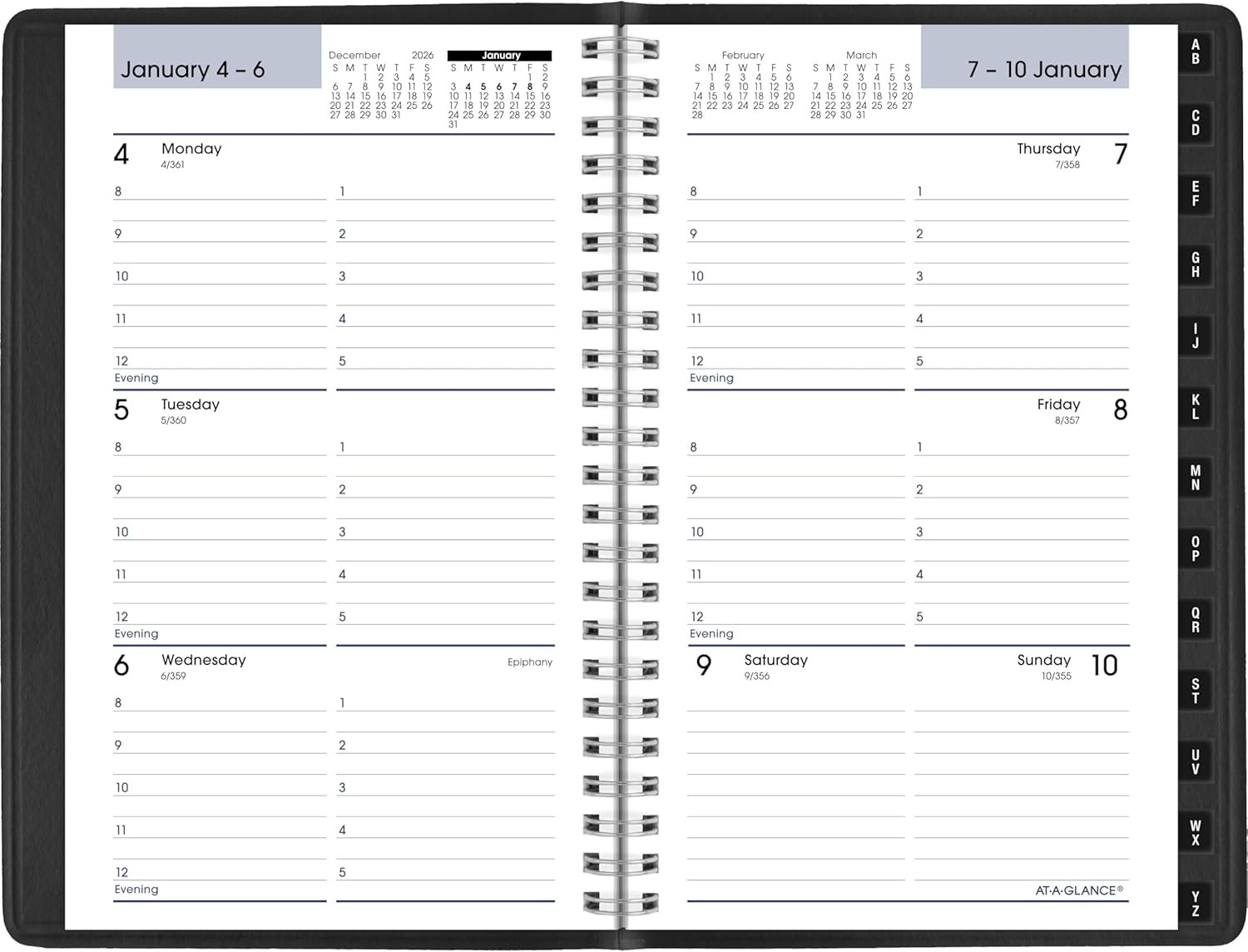 2027 Dayminder Weekly Appointment Book Planner, 5″ x 8″, Black