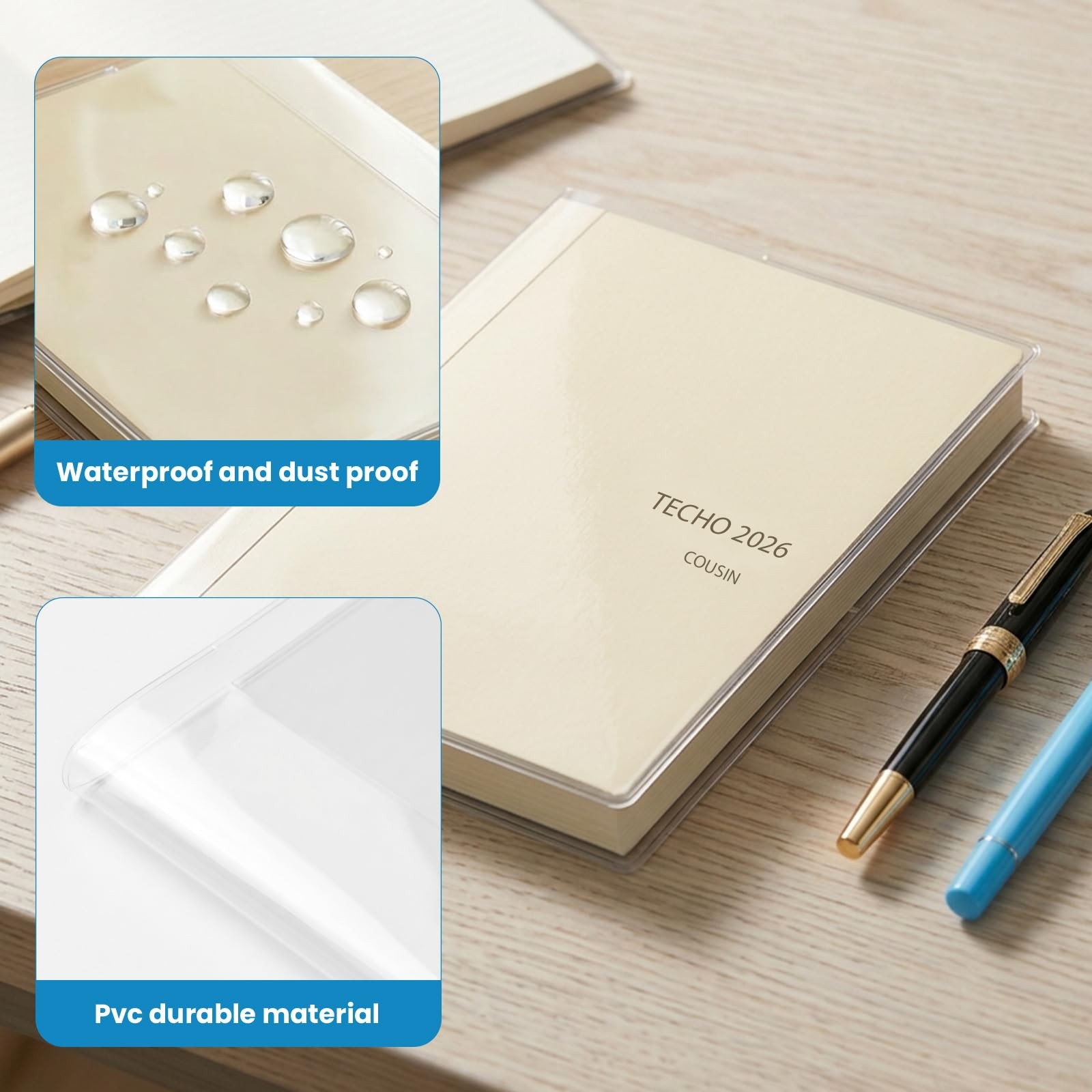 A5 Clear Planner Cover, Fits for Hobonichi Techo Cousin 2026 A5, Transparent