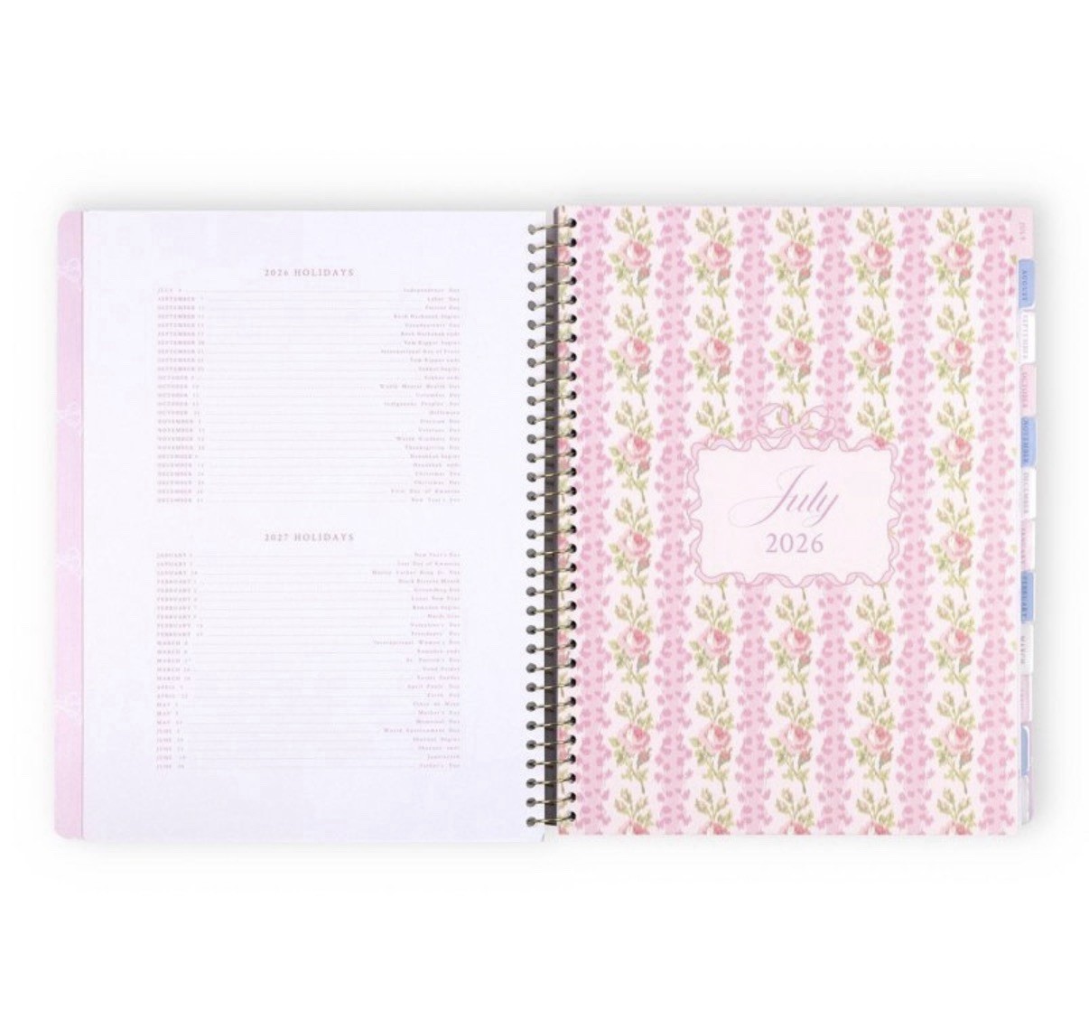 LoveShackFancy x Target – Yoobi Monthly and Weekly Planner 7″x 9″ – Coquette Bow