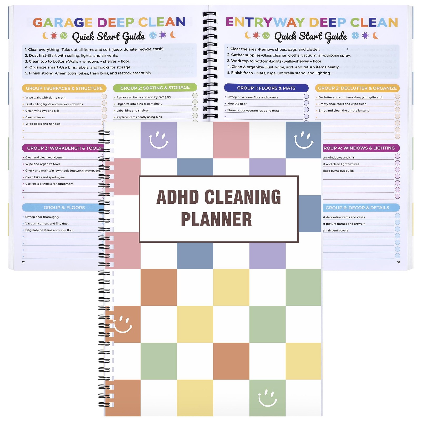 ADHD Cleaning Planner for Adults – Schedule and Multicolored