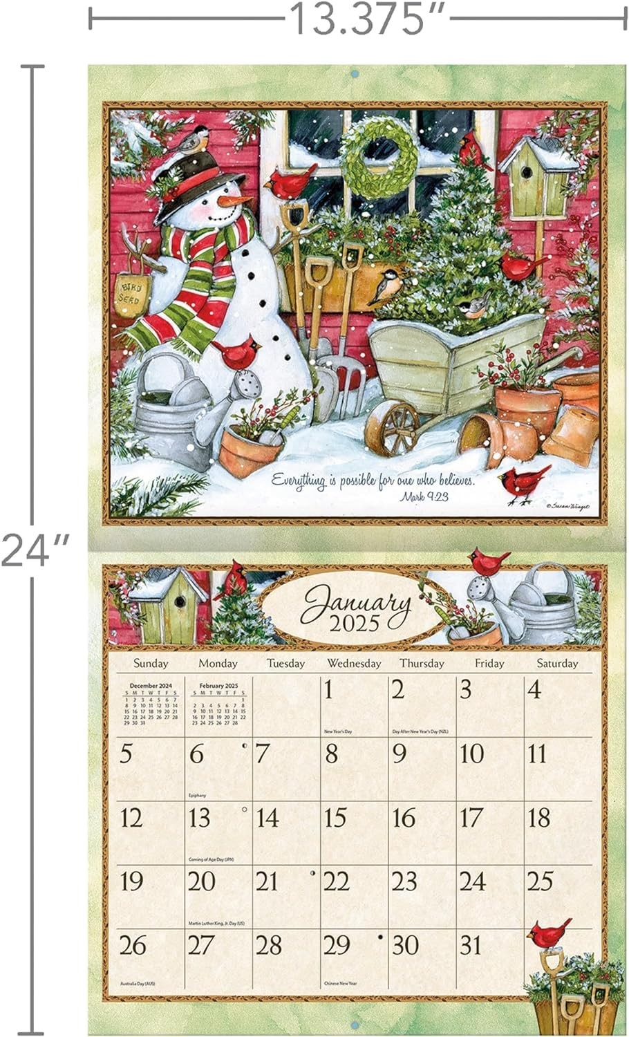 Lang, Bountiful Blessings by Susan Winget 2025 Wall 13.4″W x 13.4″H, Multi