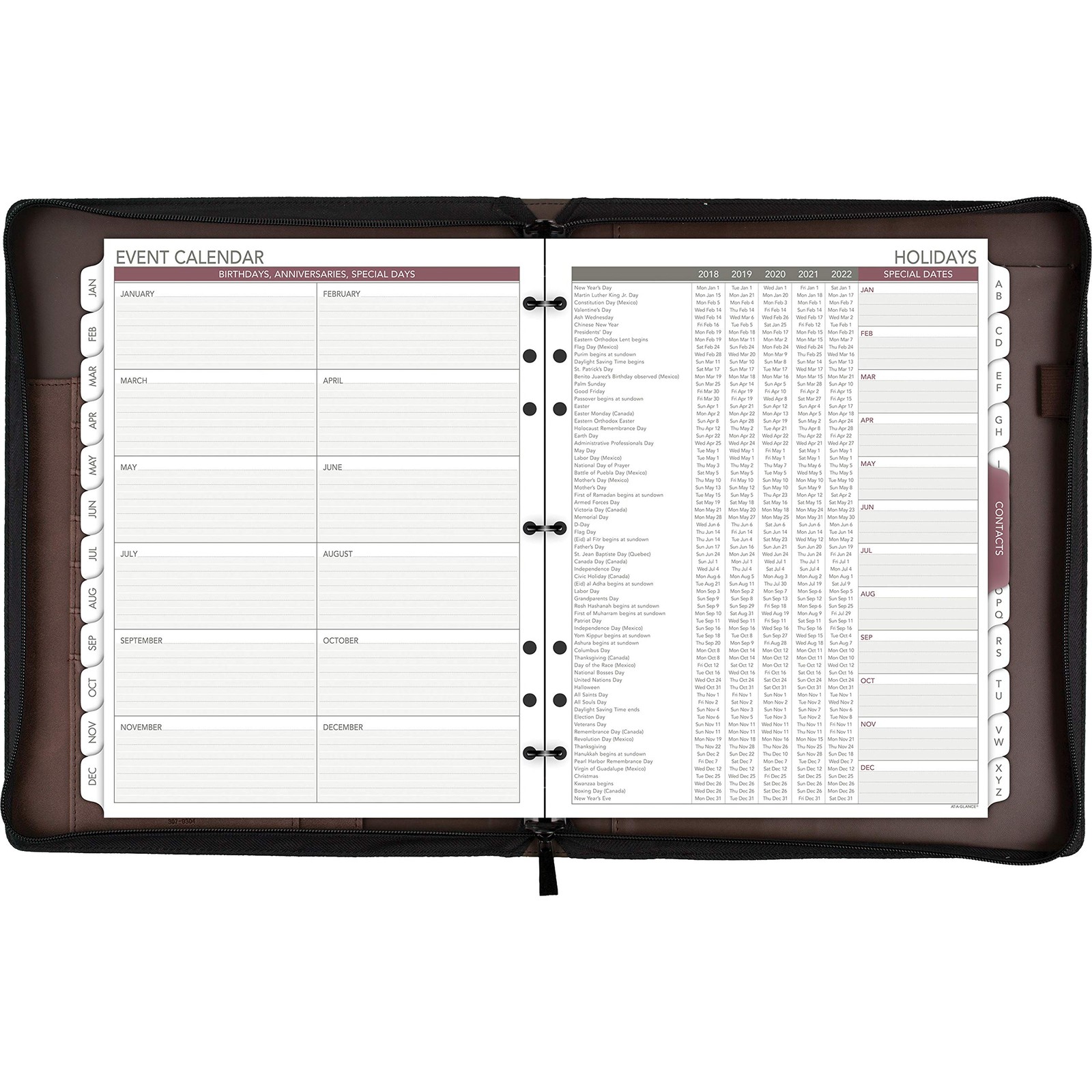Harrison Refillable Planner with Zip Closure 12 Weeks of Undated Planning Pages