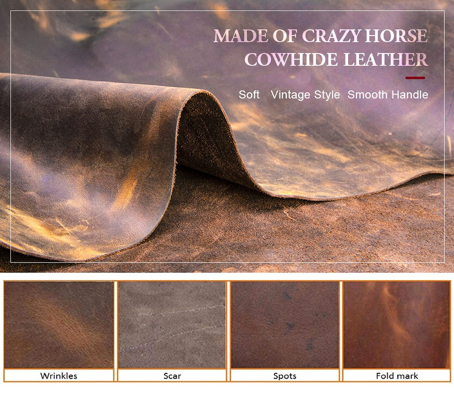 Top Grain Leather 11″ Portfolio for Men & Women, Solid Vintage Design, Handma…