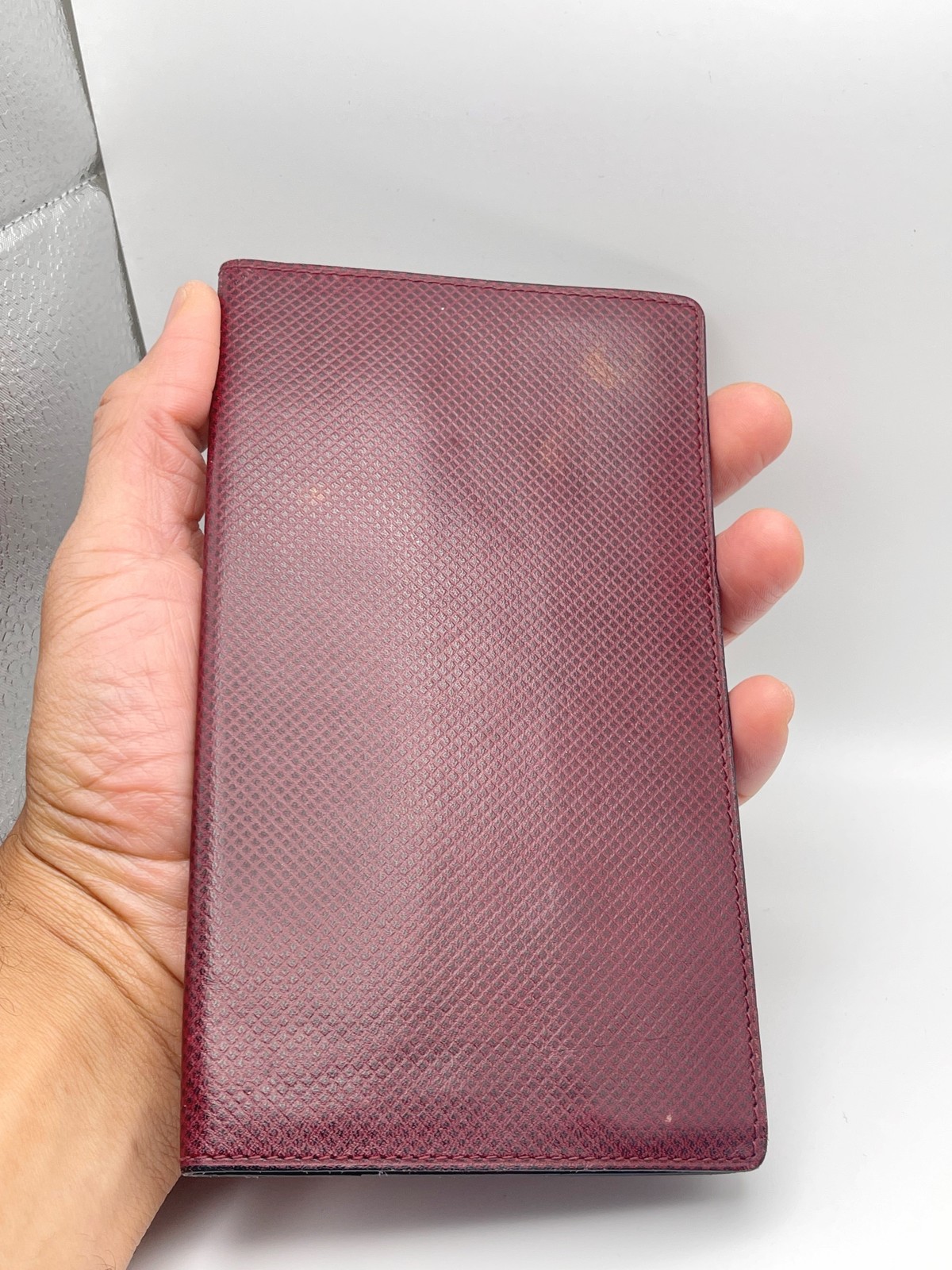 Vintage Bottega Veneta Leather Address Book Made in Italy Organizer Burgundy Red