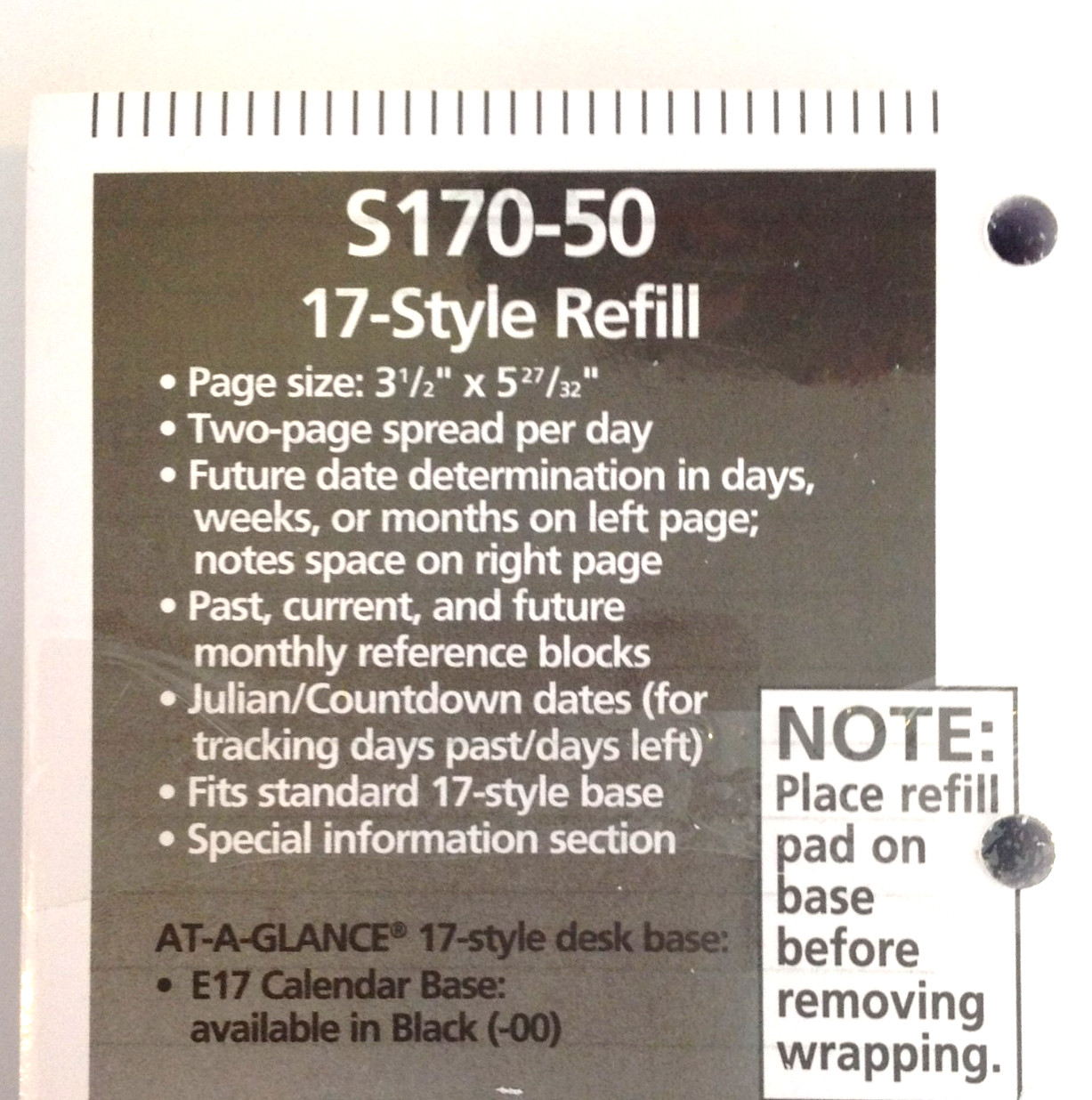 2026 AT-A-GLANCE S170-50 Financial Desk Calendar Refill Only Jan-Dec 3.5″ x 6″
