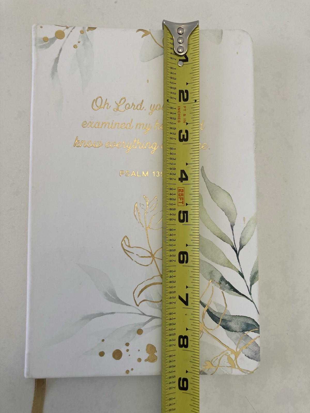Journal Blank Booklet Notebook Scripture Biblical Quotes 8.5″x 5.5″ White Gold