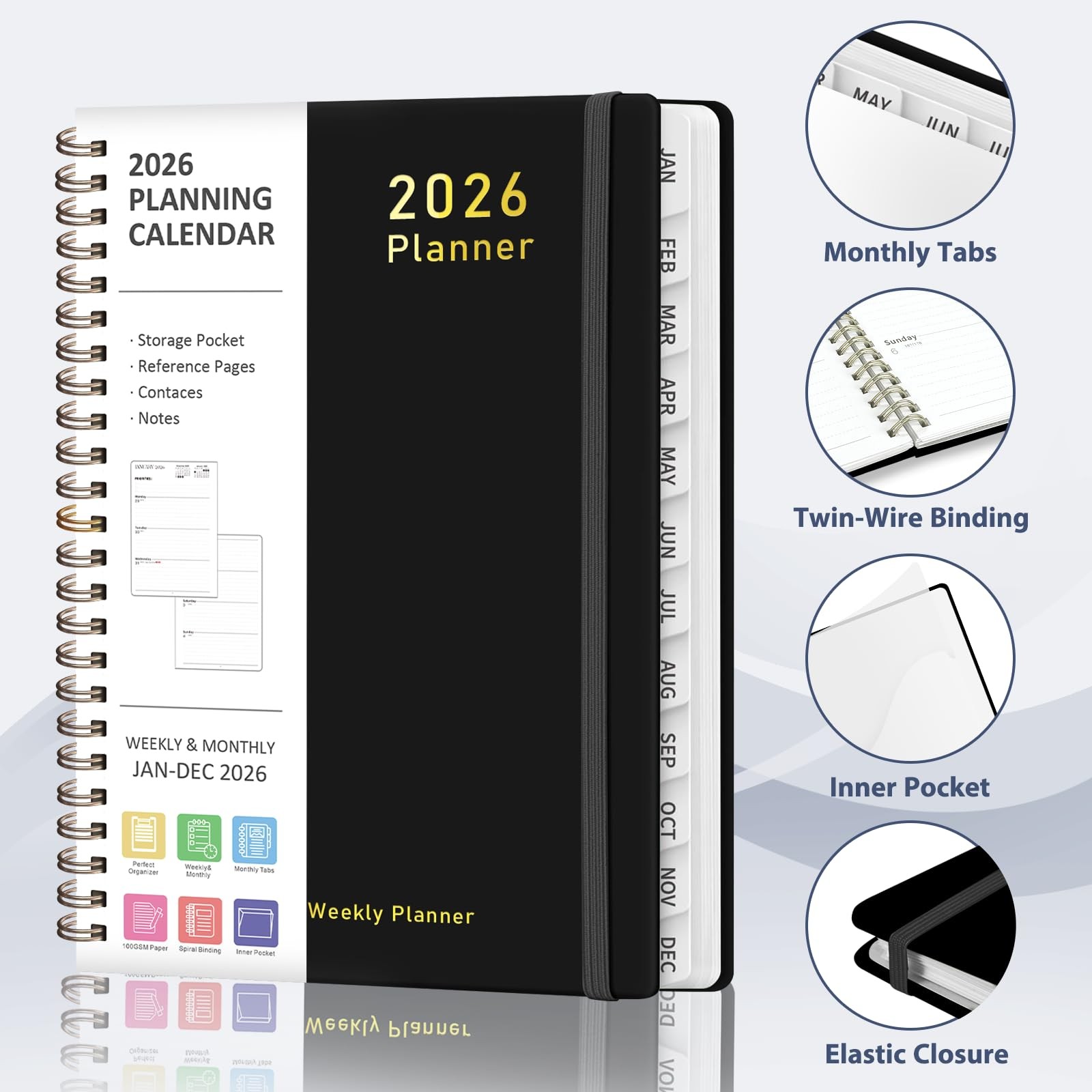 Valome Planner Weekly And Monthly Calendar Academic Planner Jan – Dec Planning