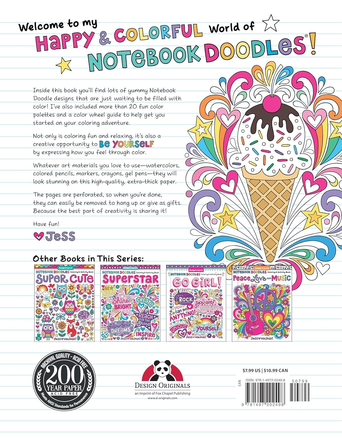 Notebook Doodles Sweets & Treats: Coloring & Activity Book (Design Originals) 32