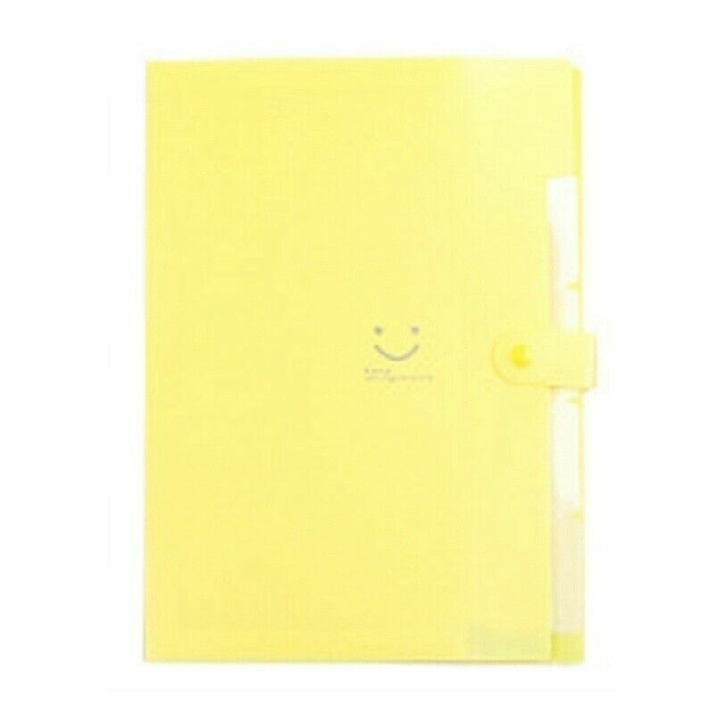 A4 Document Bag File Folder Paper Clip Smile Pocket Office Supplies
