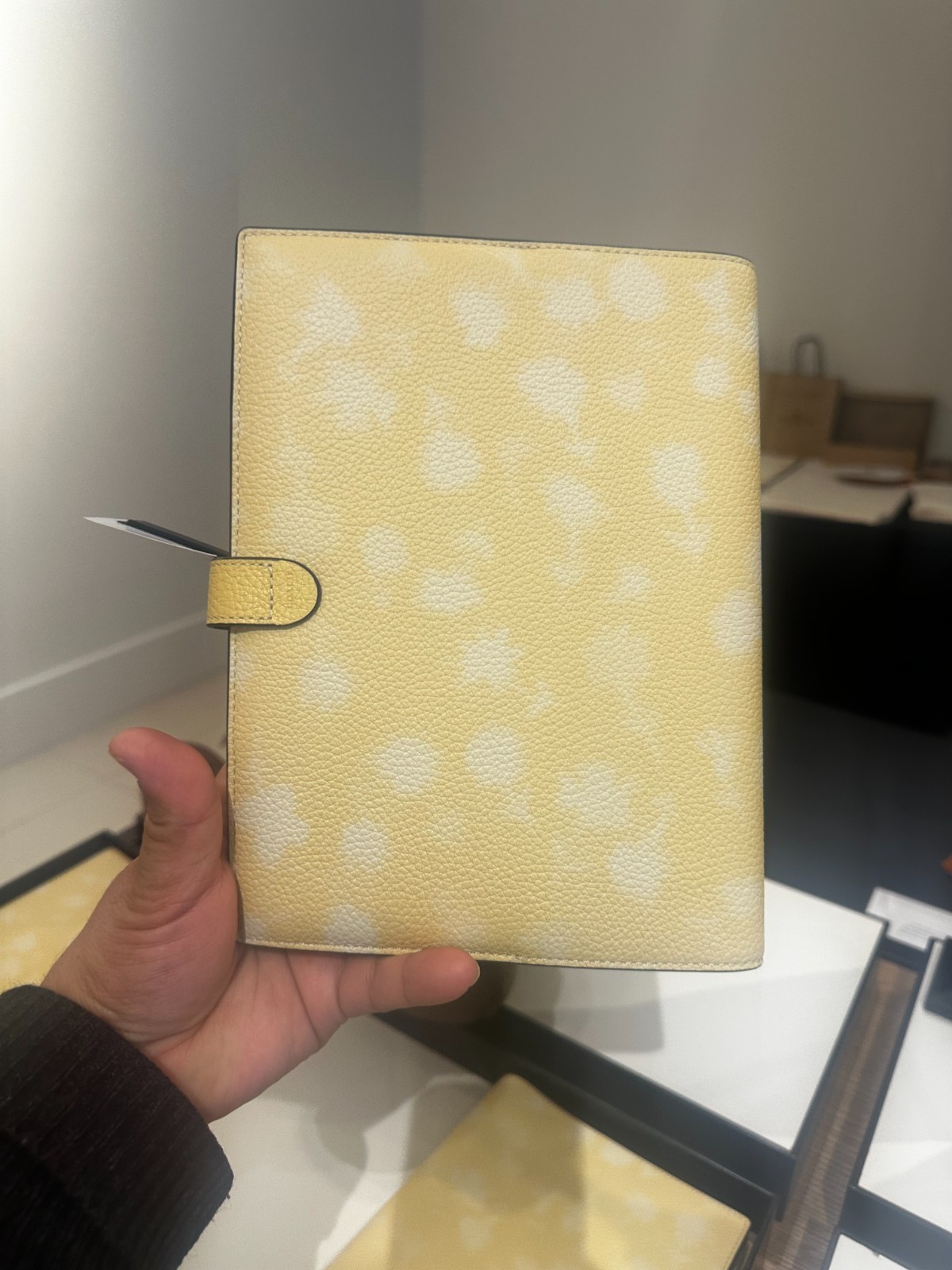 COACH Notebook with Floral Print CDY00 Silver/Washed Yellow NEW!