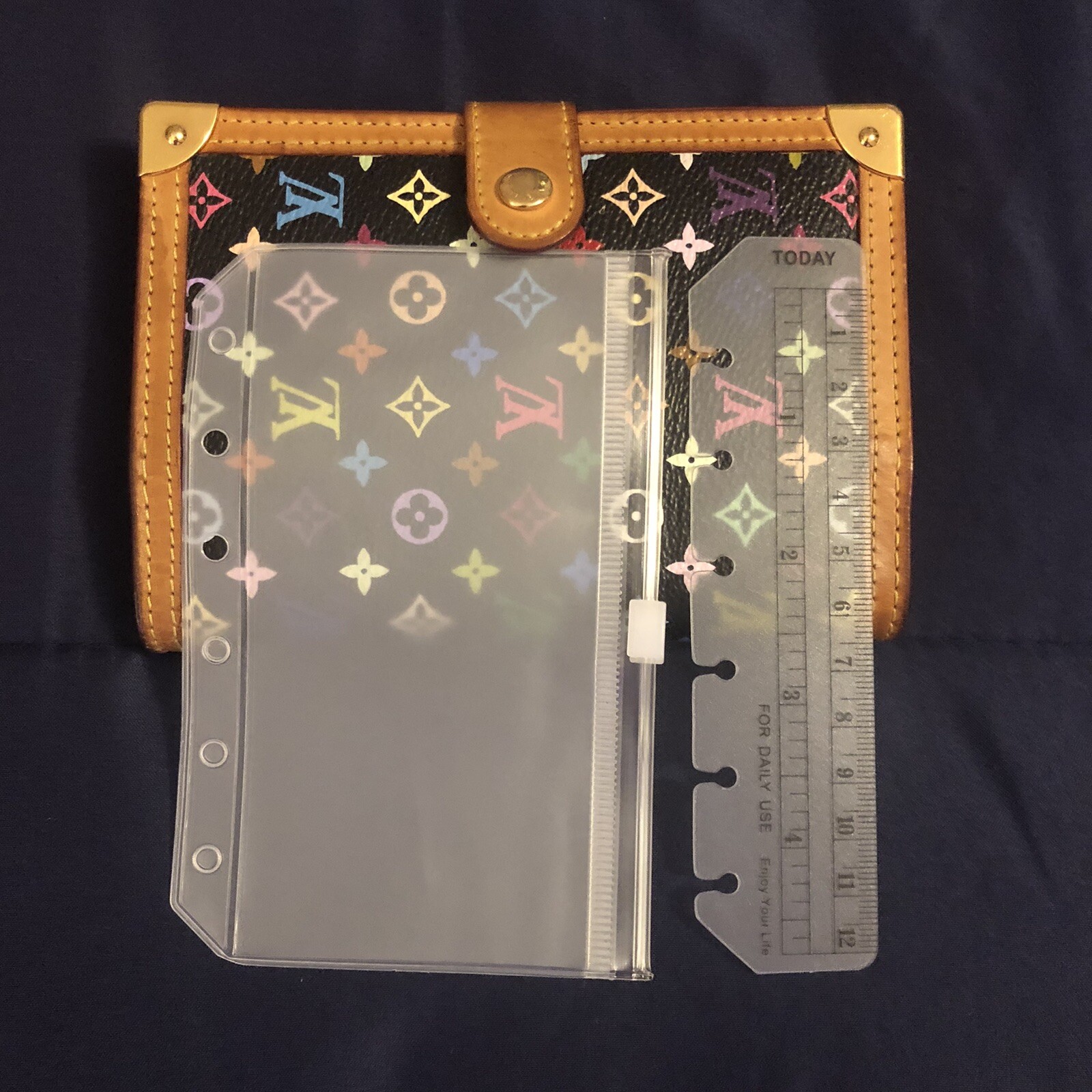 Pocket Zipper Organizer PVC envelope and Ruler Fits For PM Size Agenda #01