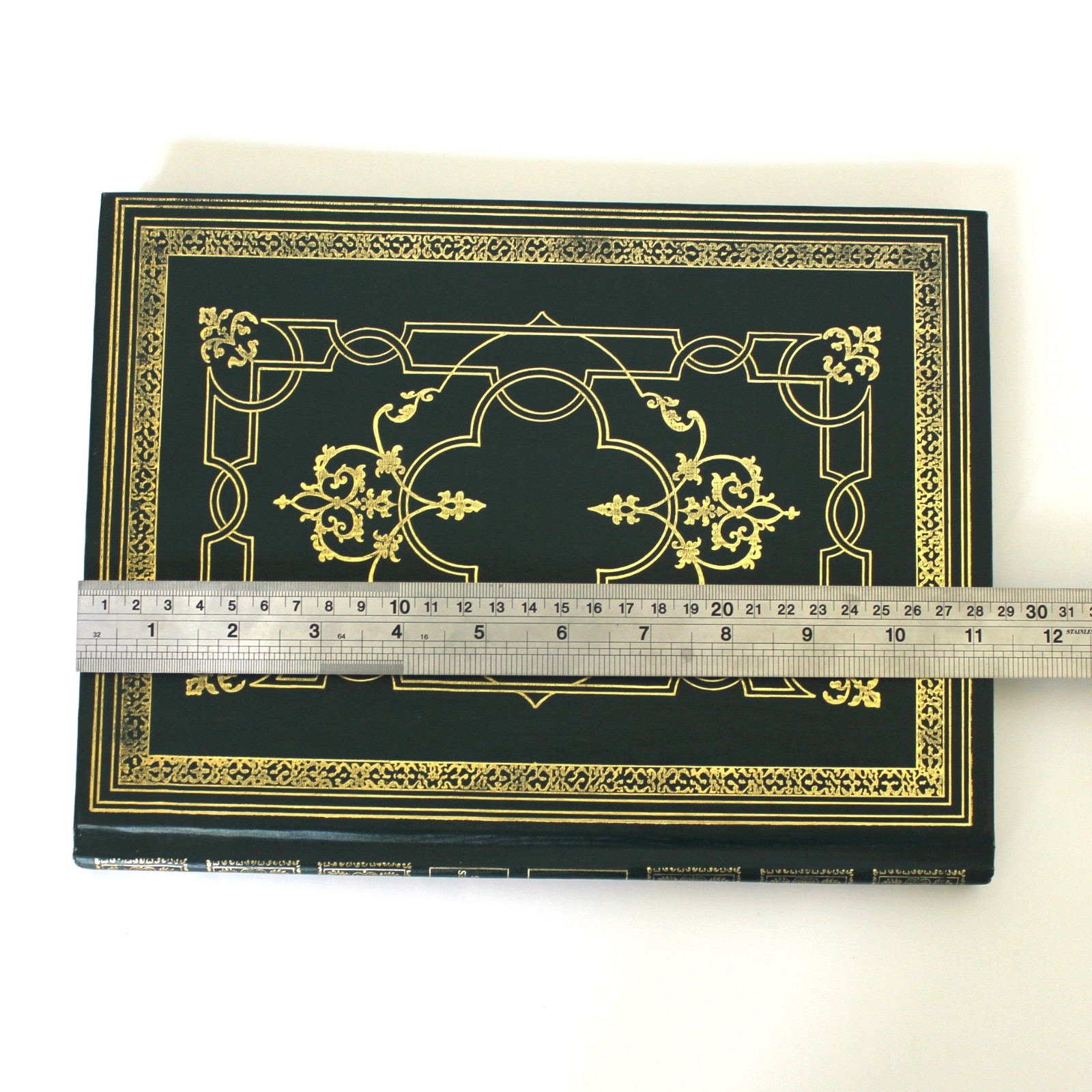 Vtg Hardcover Blank Journal Unlined Peebles Press Unruled Sketch Gold Green
