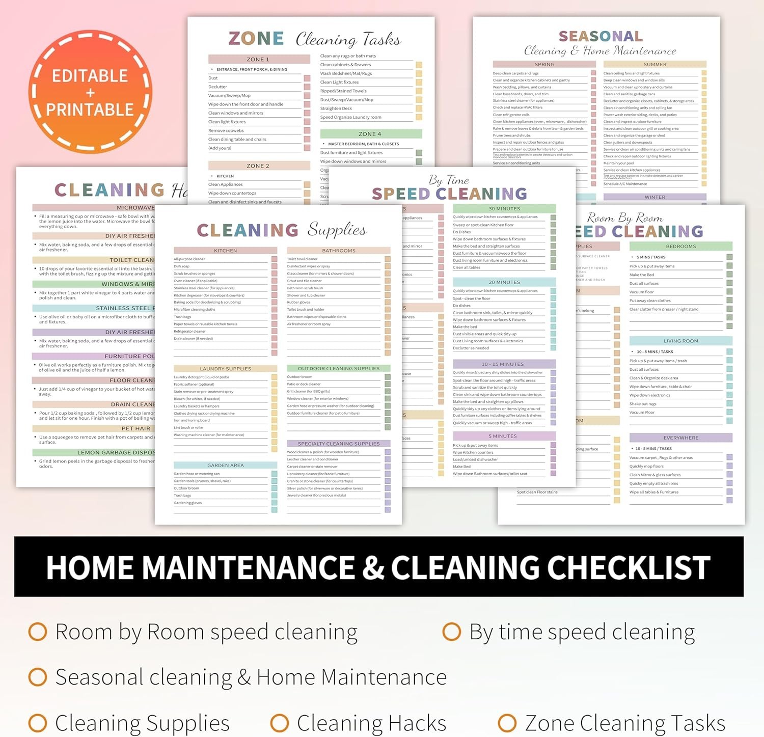 Ultimate ADHD Home Cleaning Organizer: Color-Coded Checklist & Family Task Chart