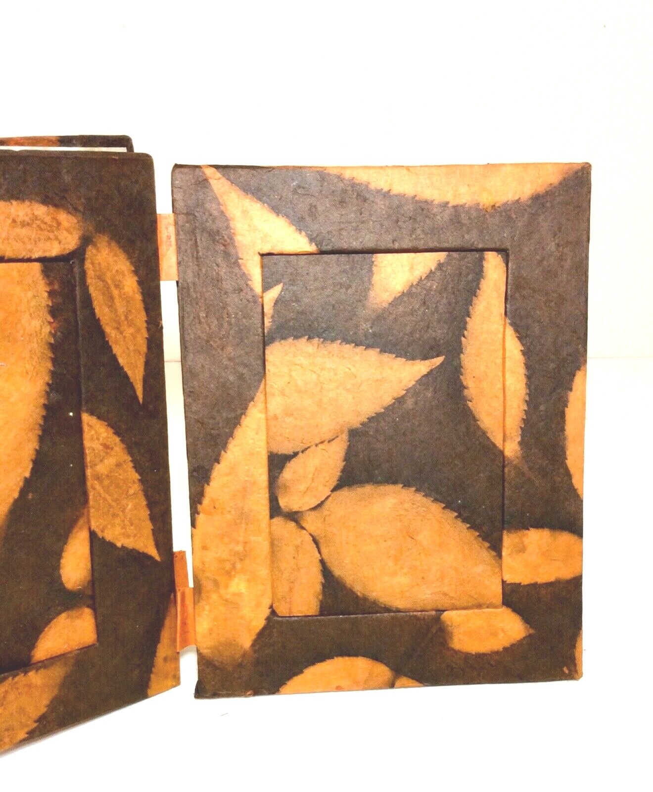 NEW Lokta Nepalese Leaf Design Handmade Paper 4 Picture Photo frame from Nepal