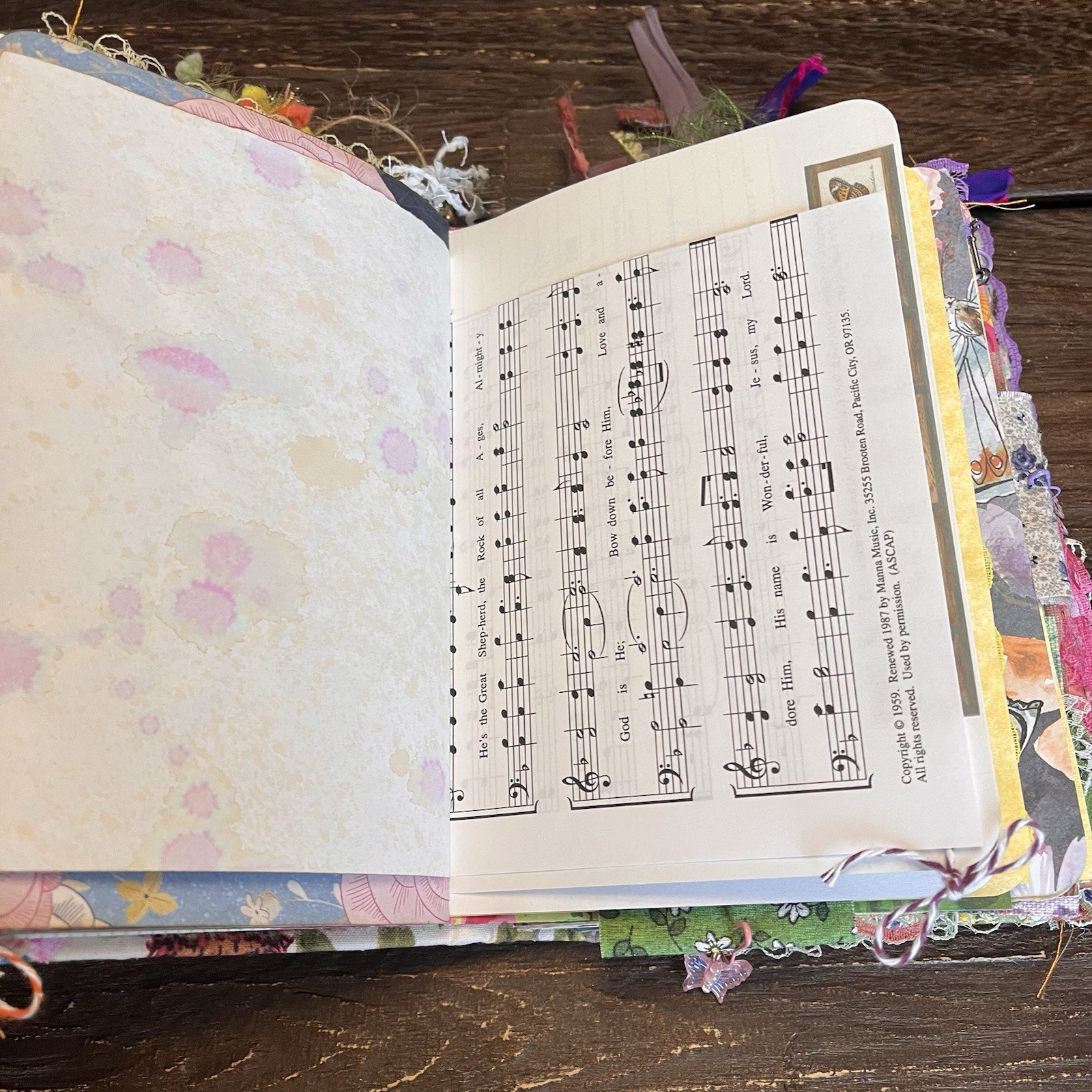 Butterfly Junk Journal Faith Floral Nature Flowers Softcover Decorated 3 Sig
