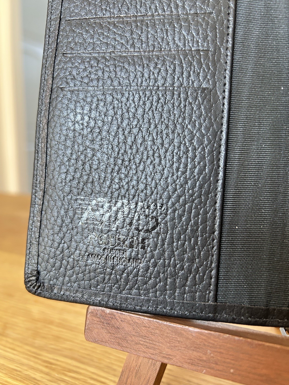 Vintage Black Leather Pocket Size 6-Ring Planner Agenda Made In England